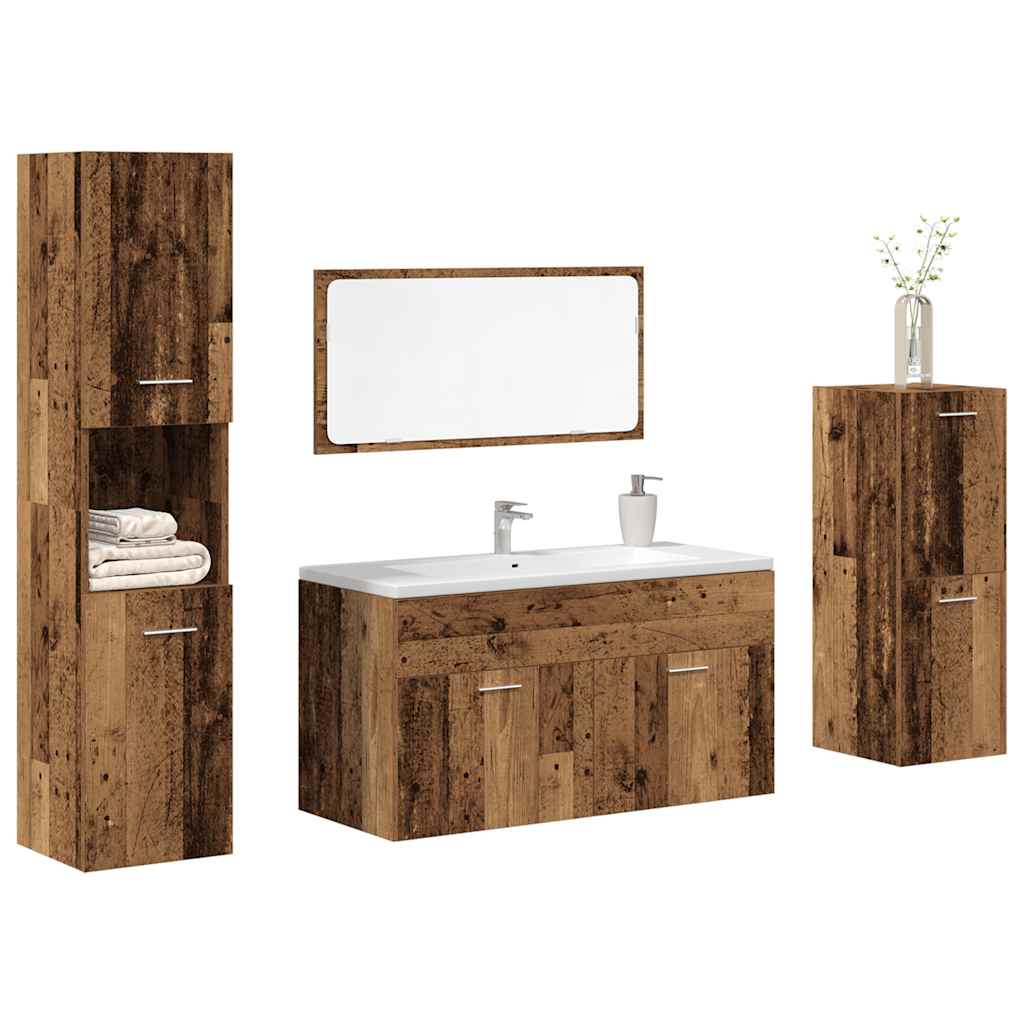 Bathroom Furniture Set 4 Pcs 30 X 30 X 130 Cm