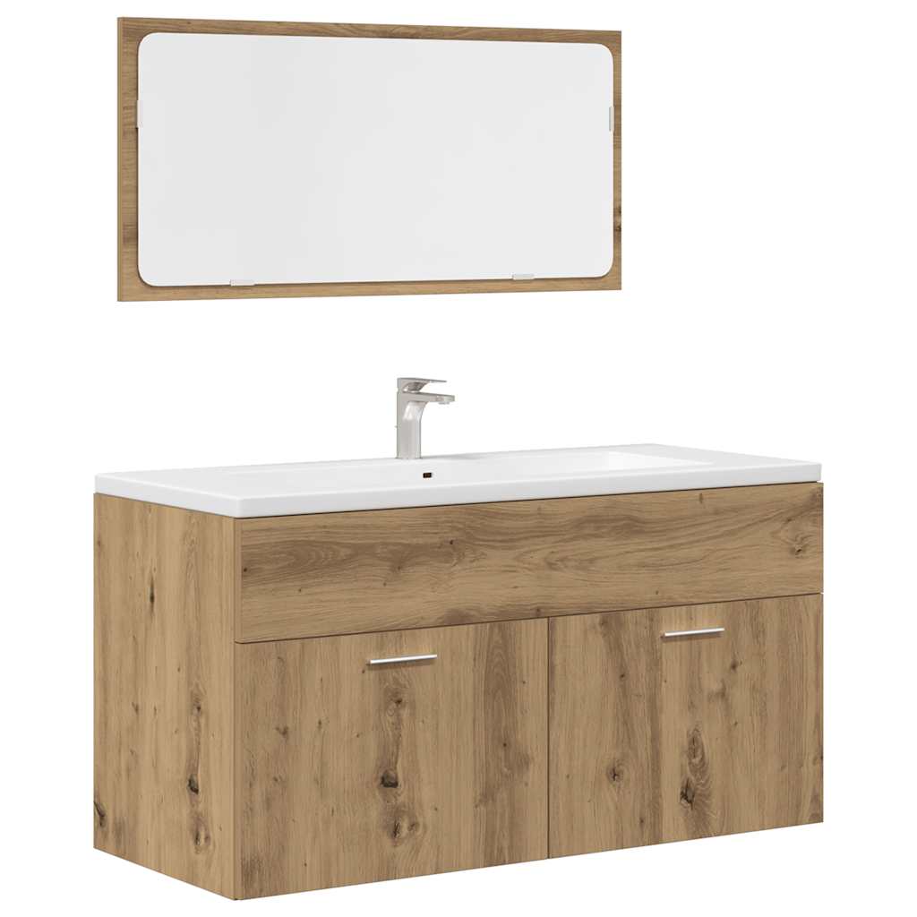 3 Piece Bathroom Furniture Set Engineered Wood