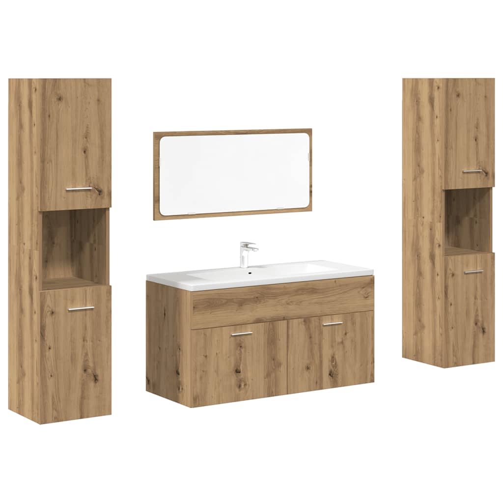 4 Piece Bathroom Furniture Set Engineered Wood