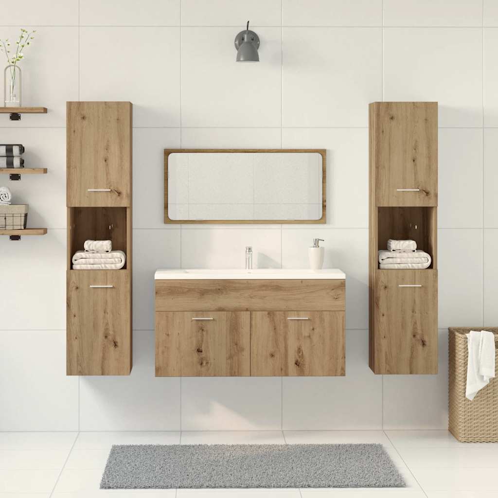 4 Piece Bathroom Furniture Set Engineered Wood