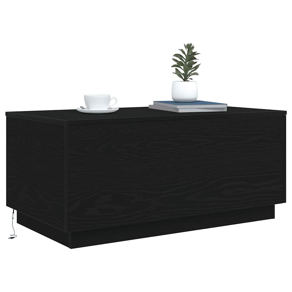 Coffee Table With Led Lights 90X50X40 Cm