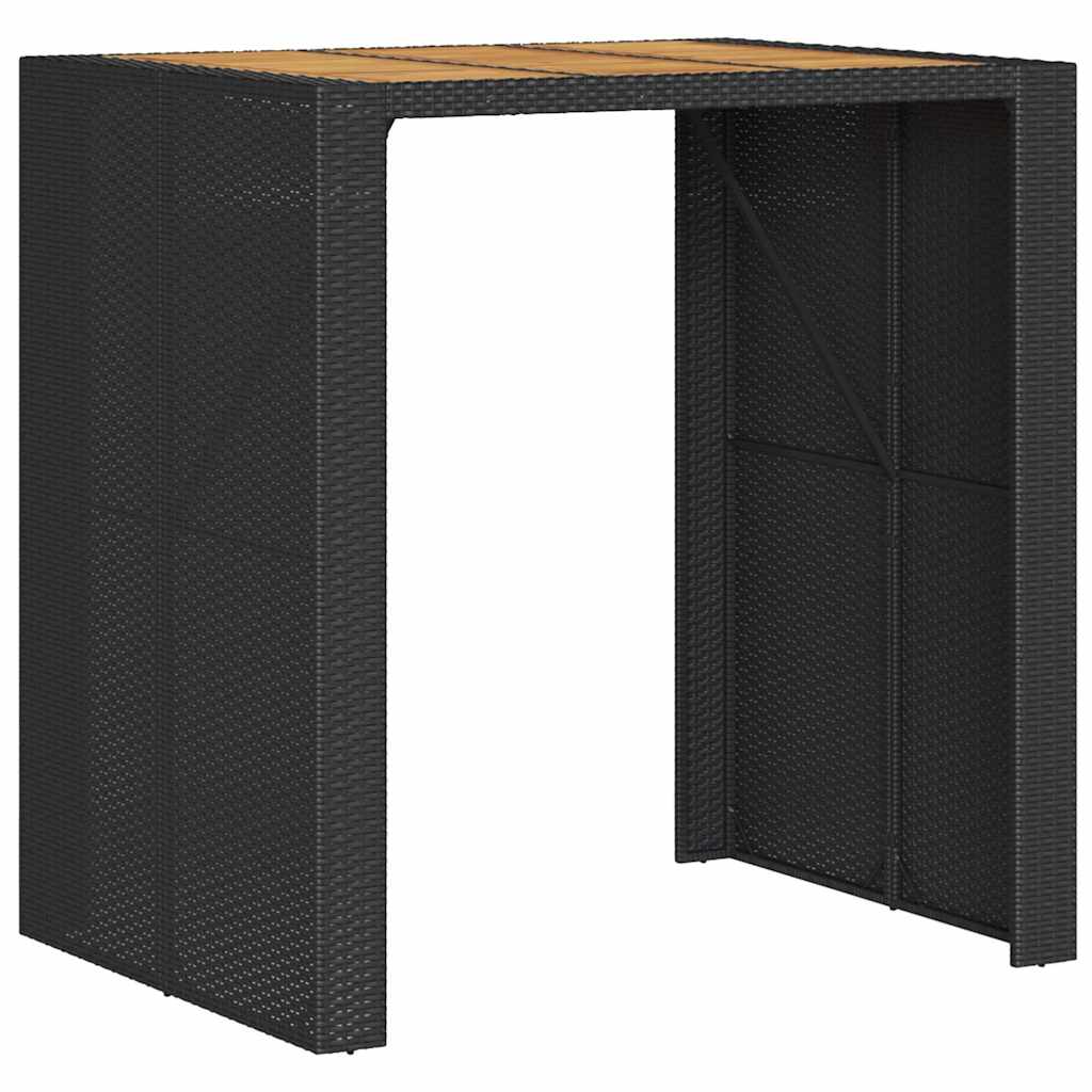 5 Piece Garden Bar Set With Cushions Poly Rattan Acacia