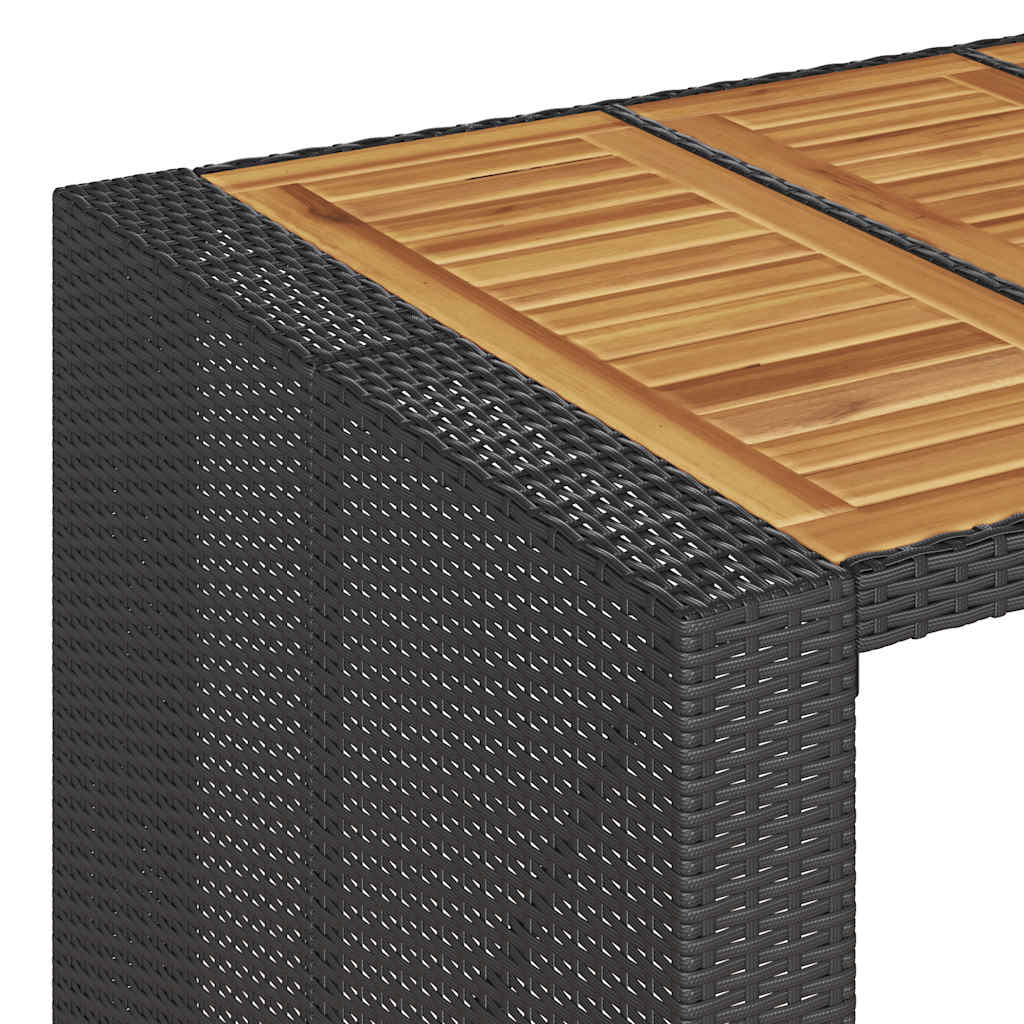 5 Piece Garden Bar Set With Cushions Poly Rattan Acacia