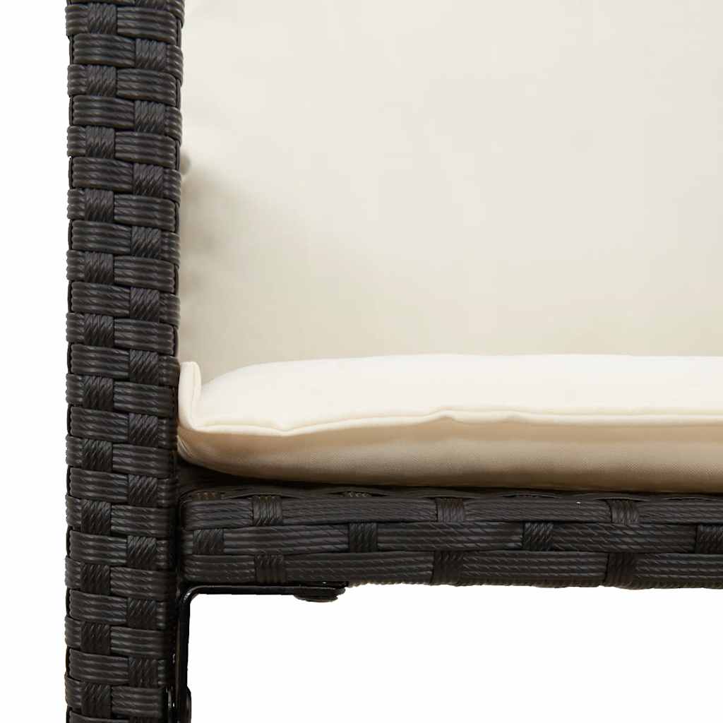 5 Piece Garden Bar Set With Cushions Poly Rattan Acacia