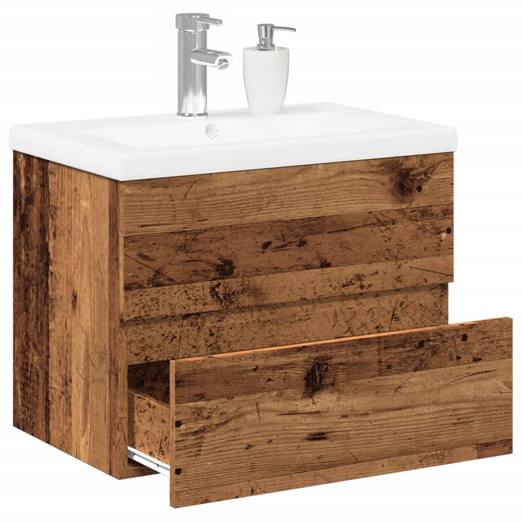 Sink Cabinet With Built-In Basin And Faucet