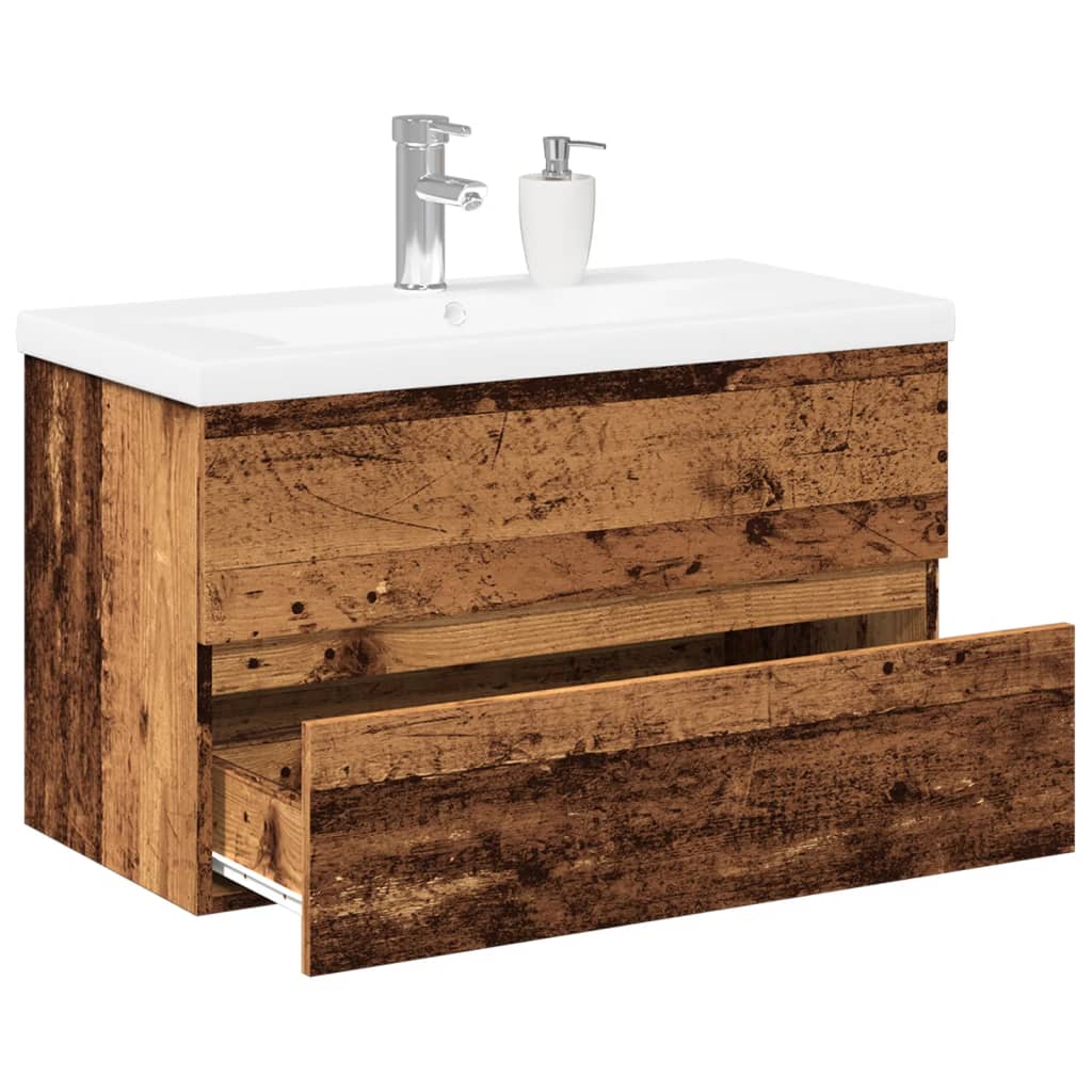 Sink Cabinet With Built-In Basin And Faucet