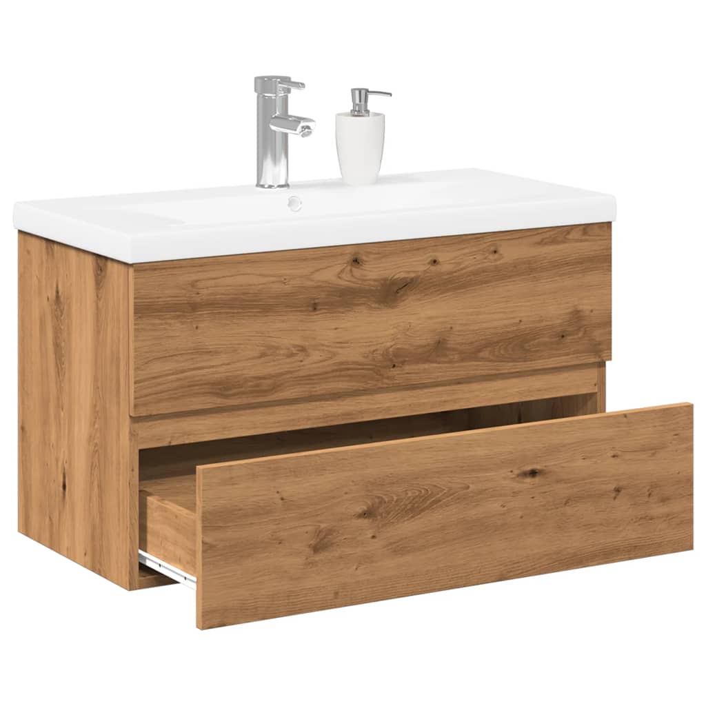 Sink Cabinet With Built-In Basin And Faucet
