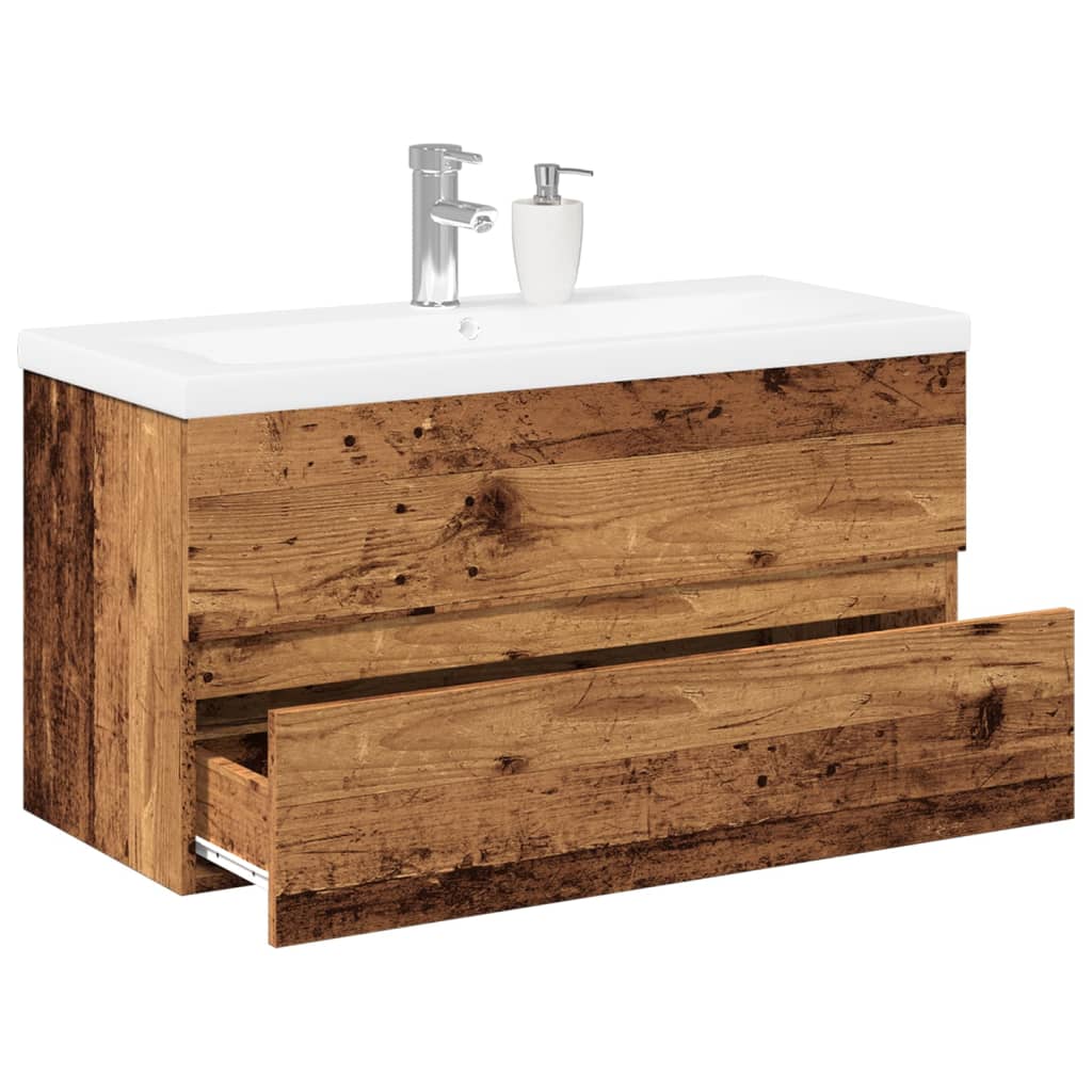Sink Cabinet With Built-In Basin And Faucet