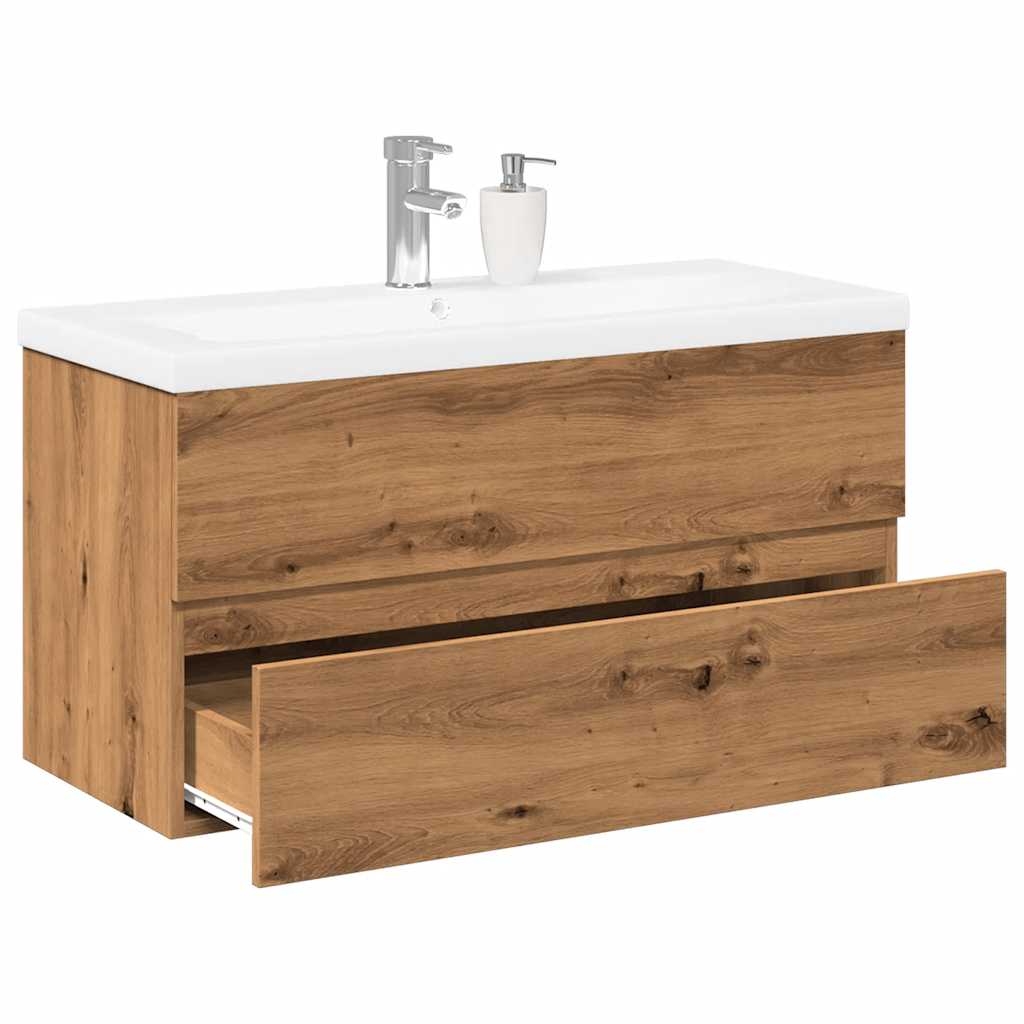 Sink Cabinet With Built-In Basin And Faucet