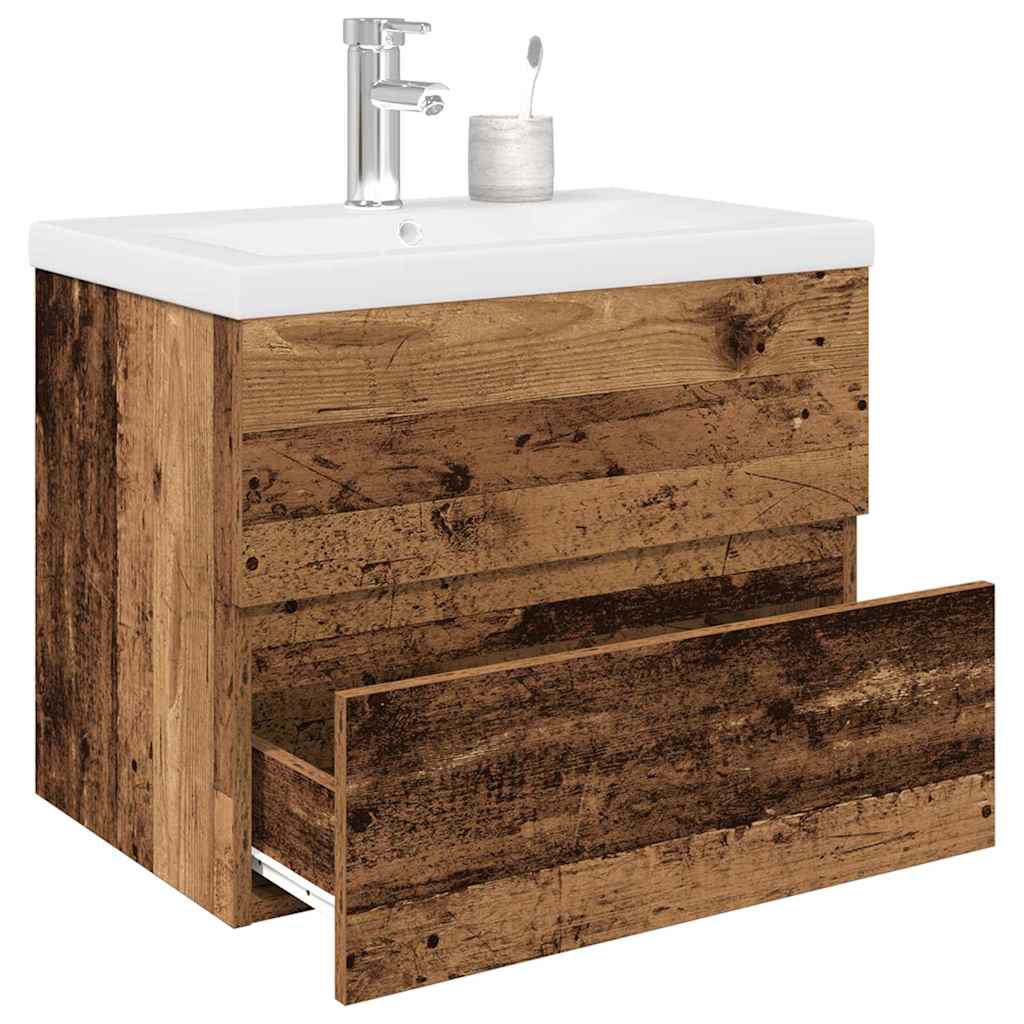 Sink Cabinet With Built-In Basin And Faucet