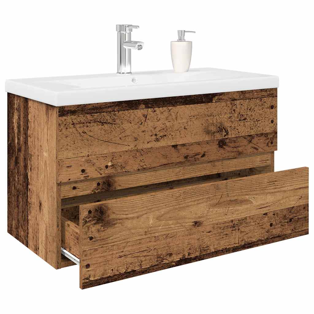 Sink Cabinet With Built-In Basin And Faucet
