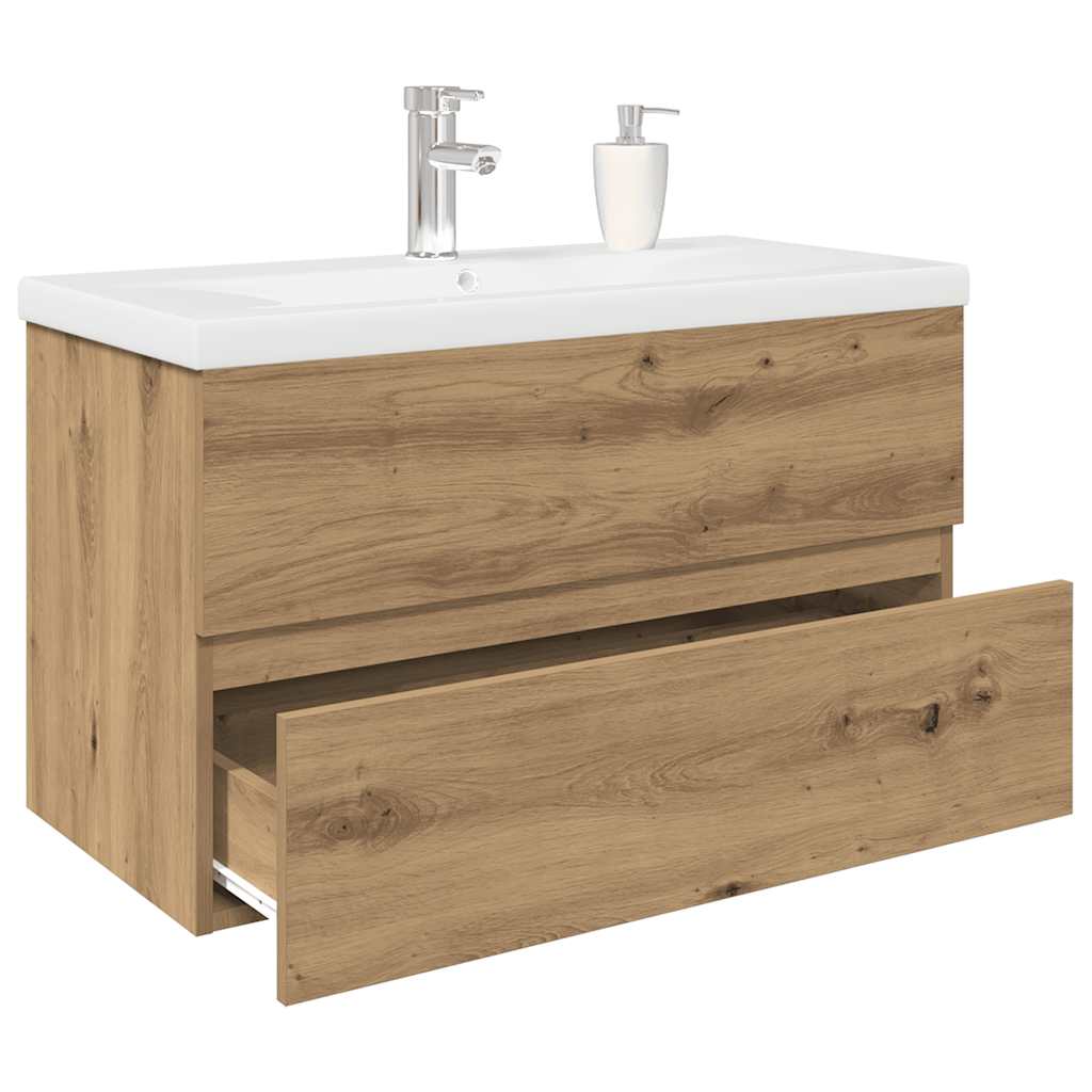 Sink Cabinet With Built-In Basin And Faucet