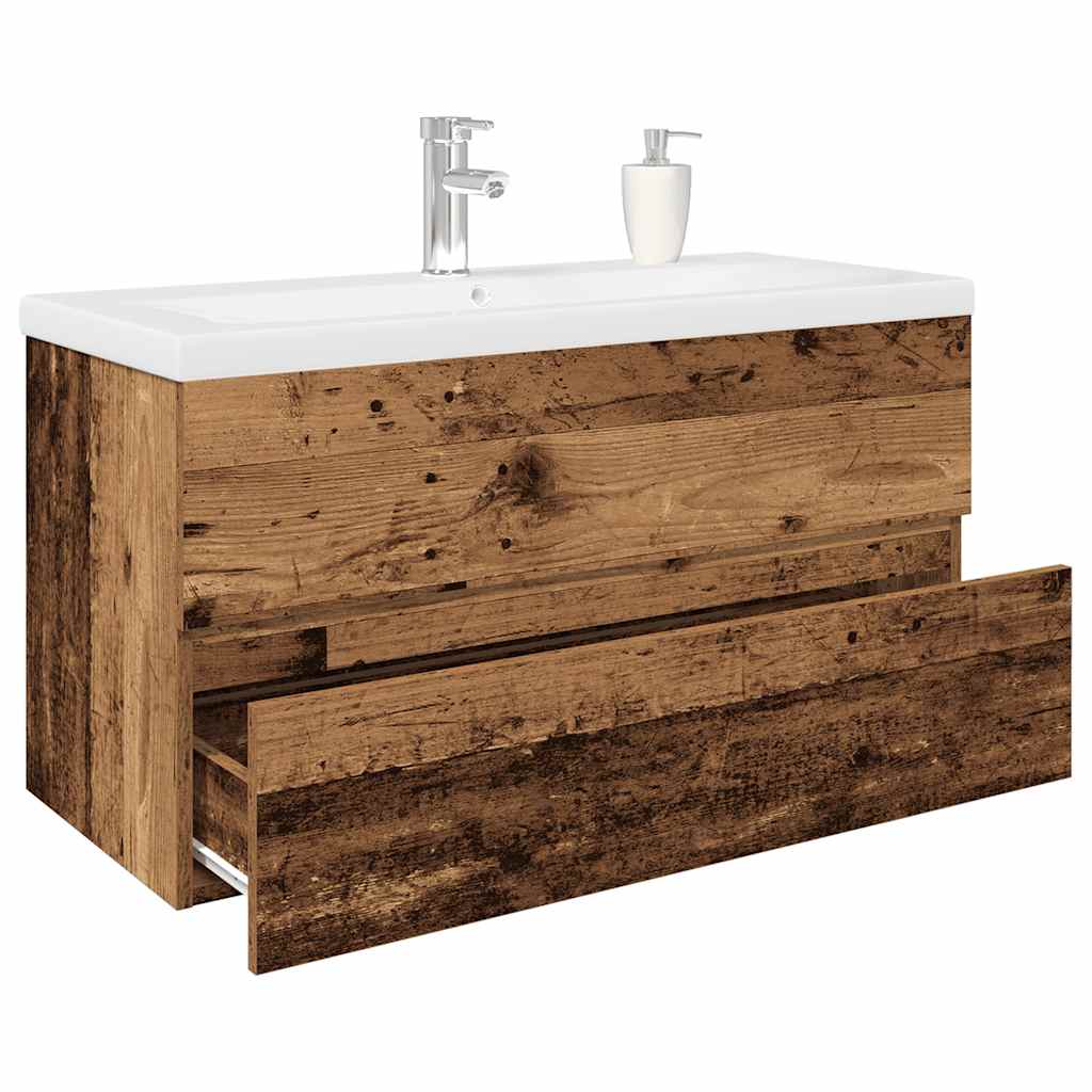 Sink Cabinet With Built-In Basin And Faucet