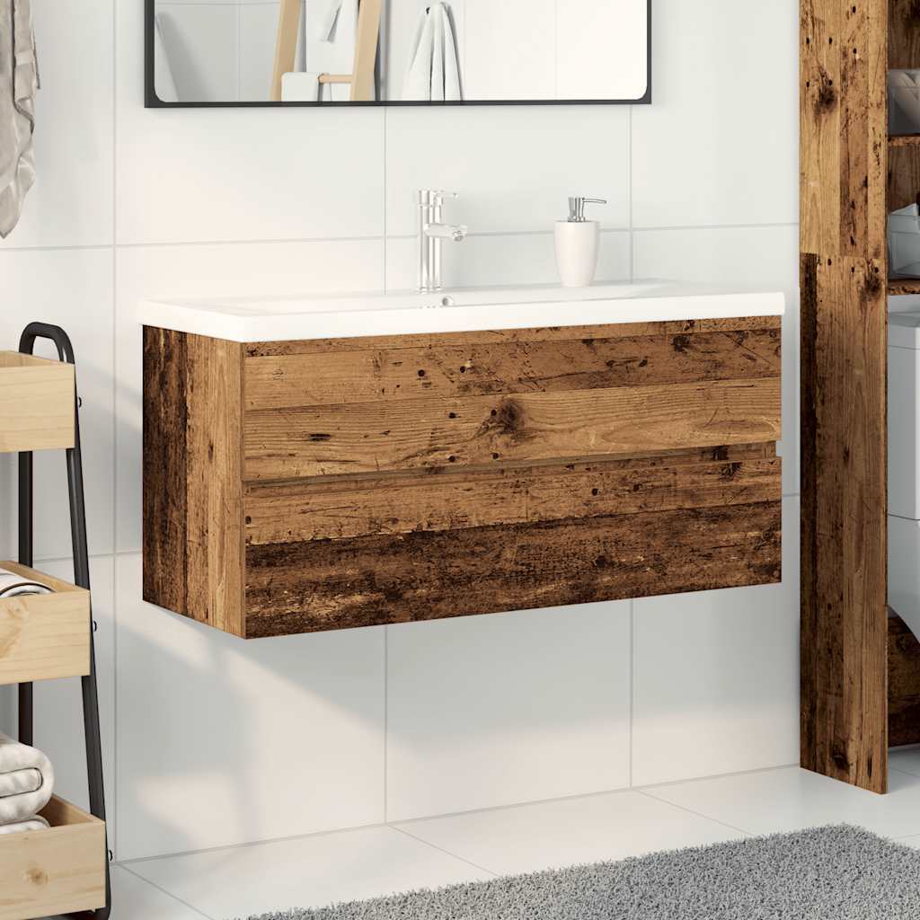 Sink Cabinet With Built-In Basin And Faucet
