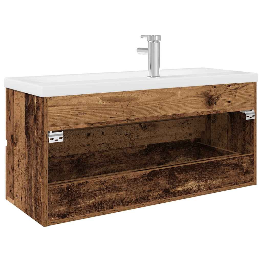 Sink Cabinet With Built-In Basin And Faucet