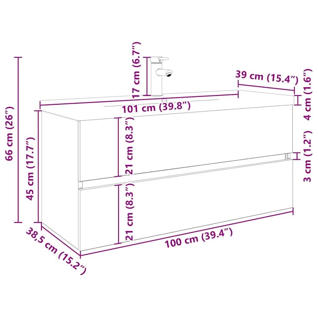 Sink Cabinet With Built-In Basin And Faucet