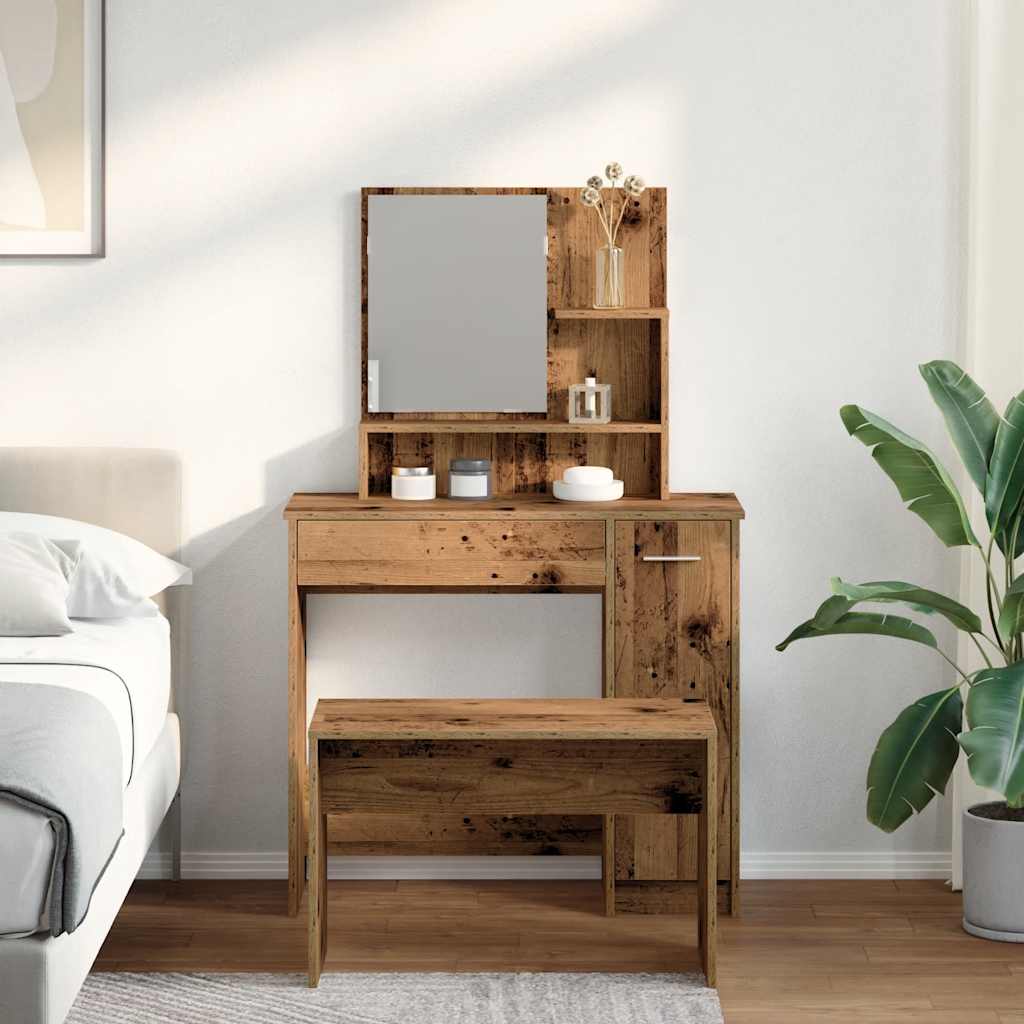 Dressing Table Set Engineered Wood