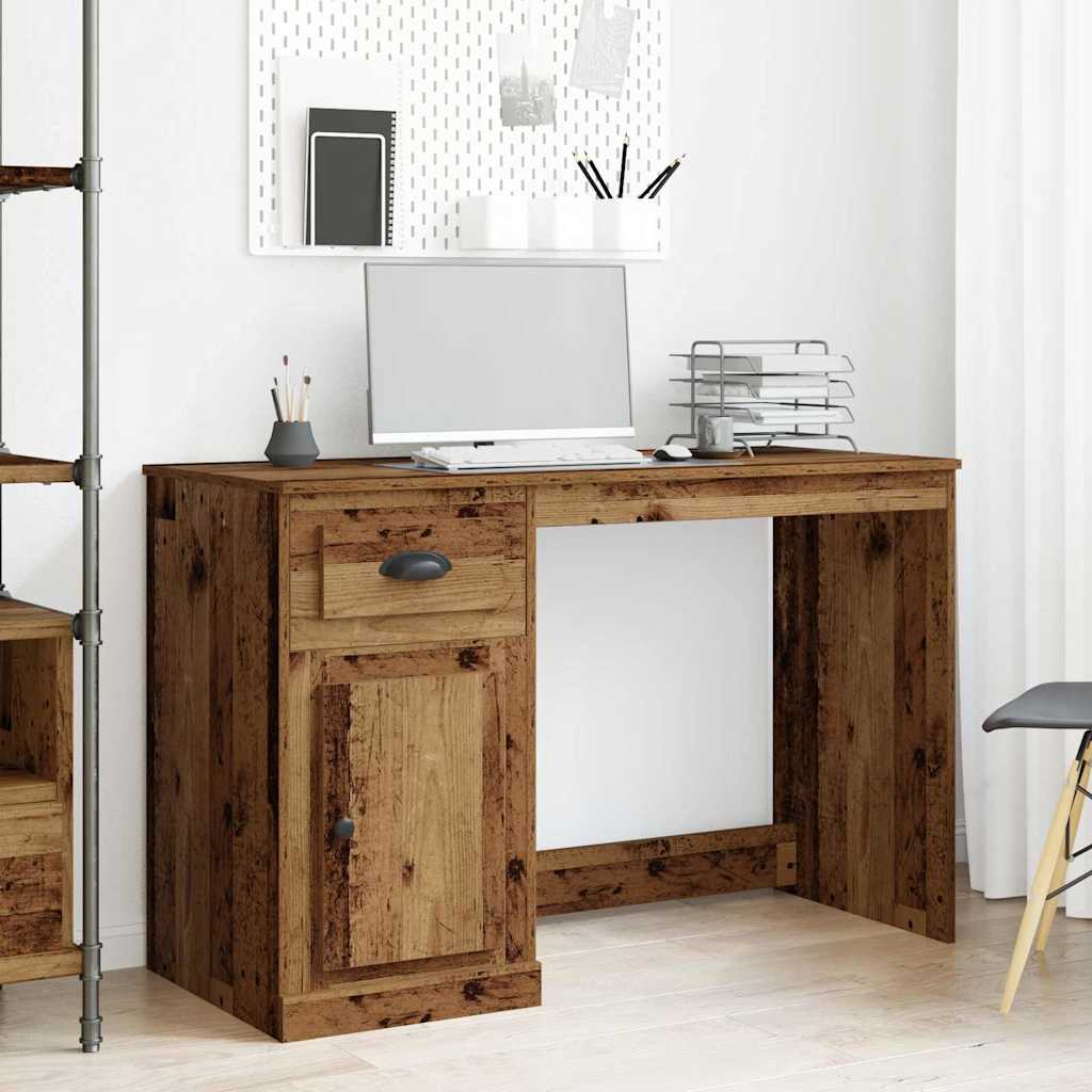 Desk With Drawer 115X50X75 Cm Engineered Wood