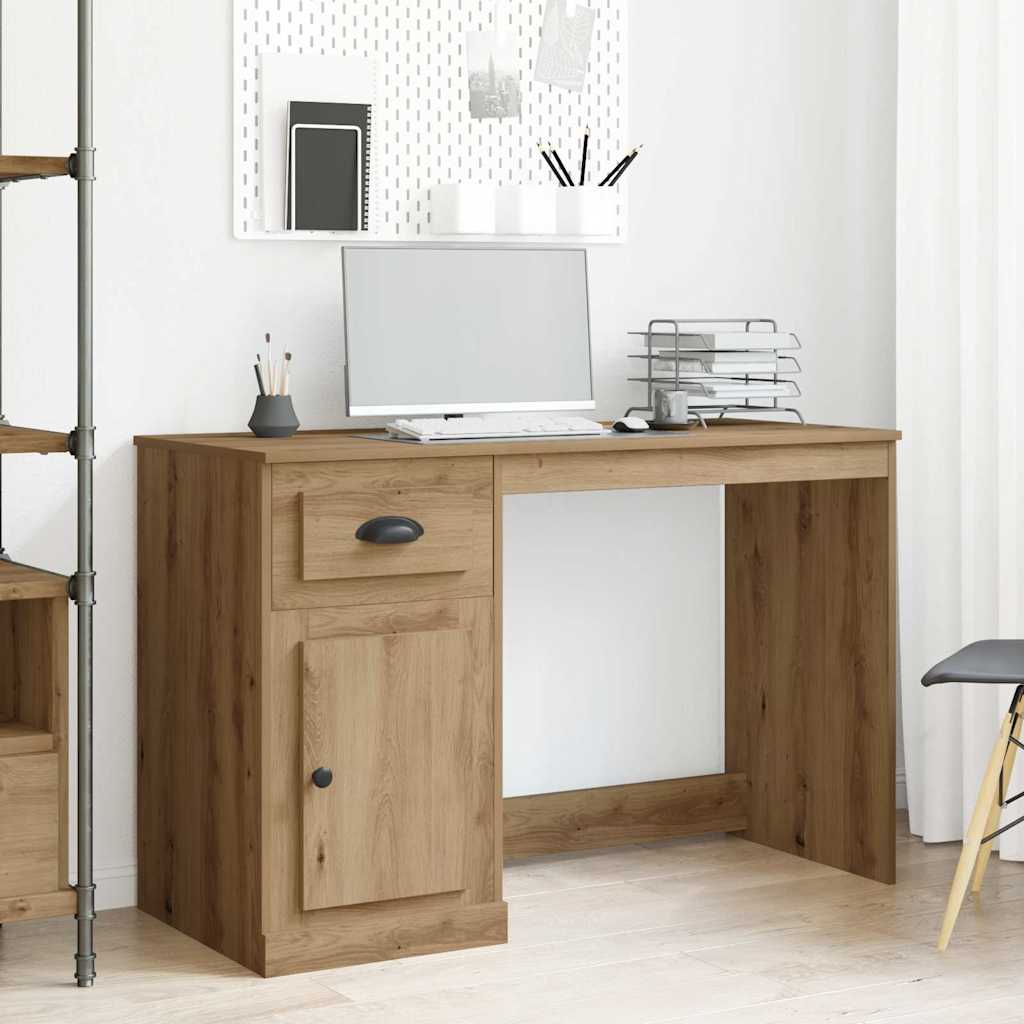 Desk With Drawer 115X50X75 Cm Engineered Wood