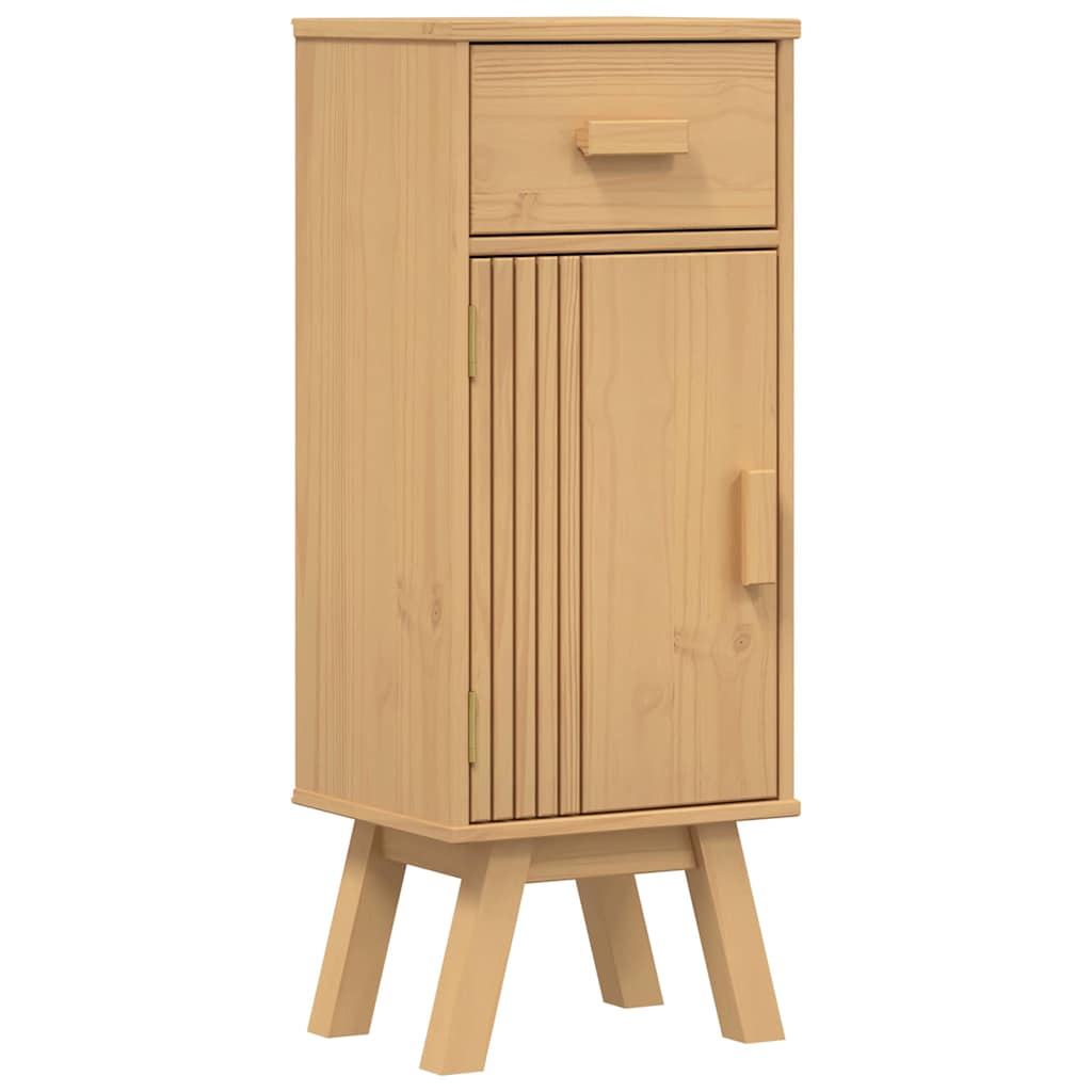 Bathroom Cabinet Olden Brown 35 X 30 X 90 Cm Solid Pine Wood