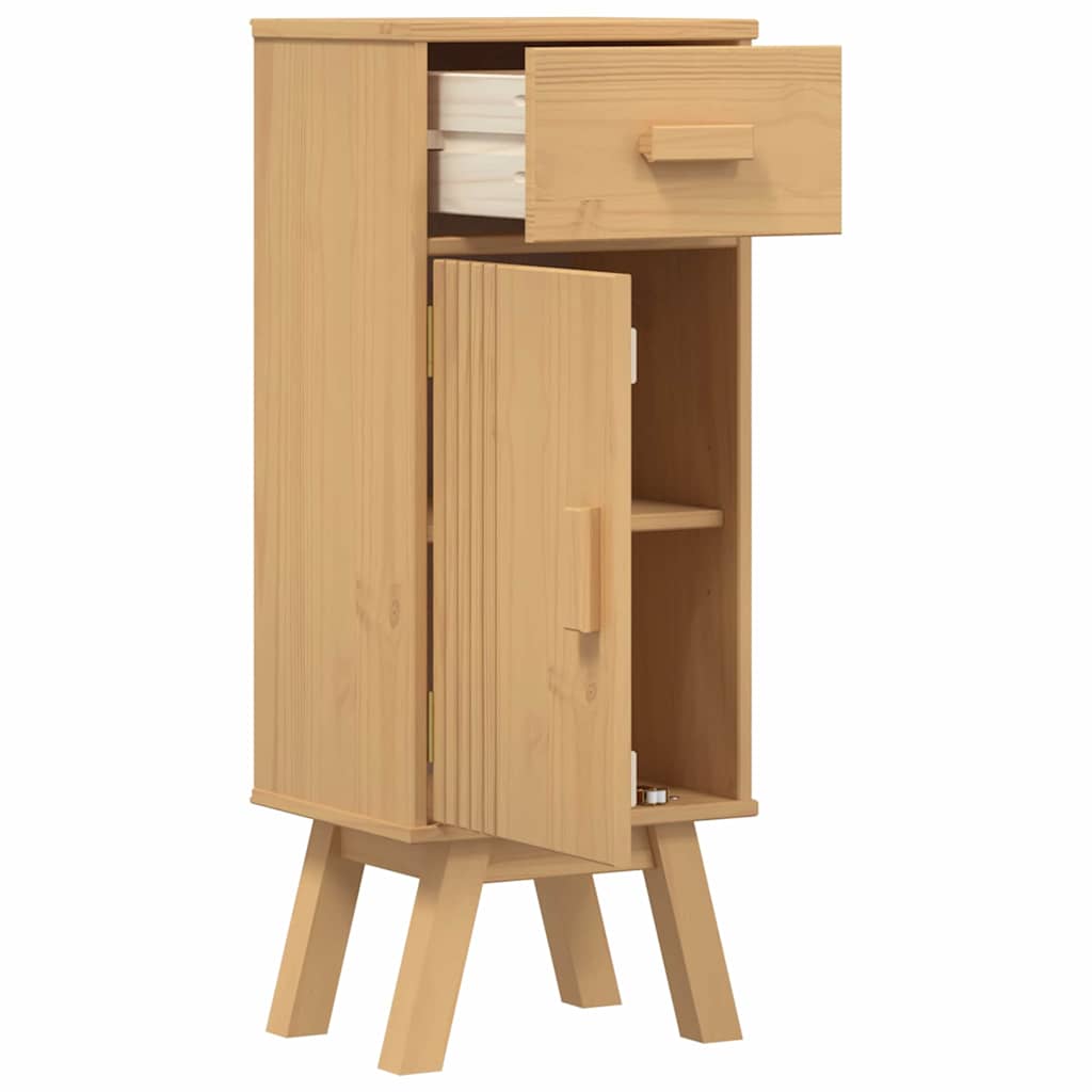 Bathroom Cabinet Olden Brown 35 X 30 X 90 Cm Solid Pine Wood