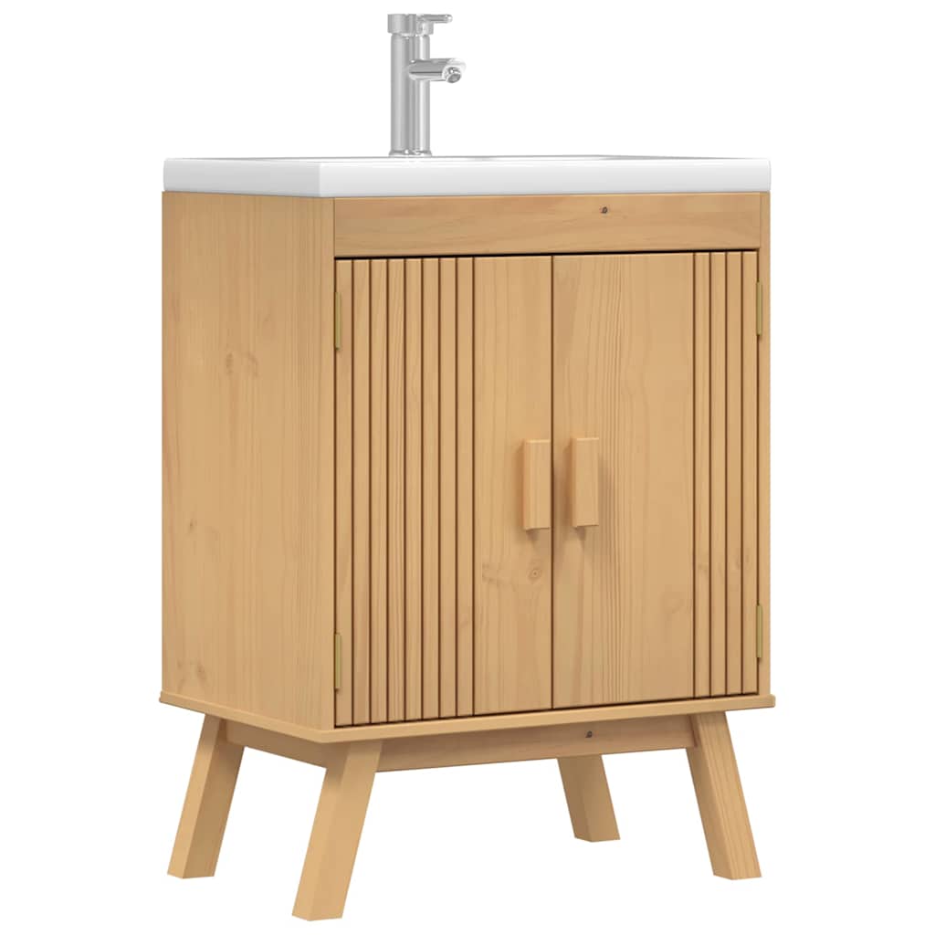 Sink Base Cabinet With Shelf Olden Brown 114 X 43 X 73.5 Cm
