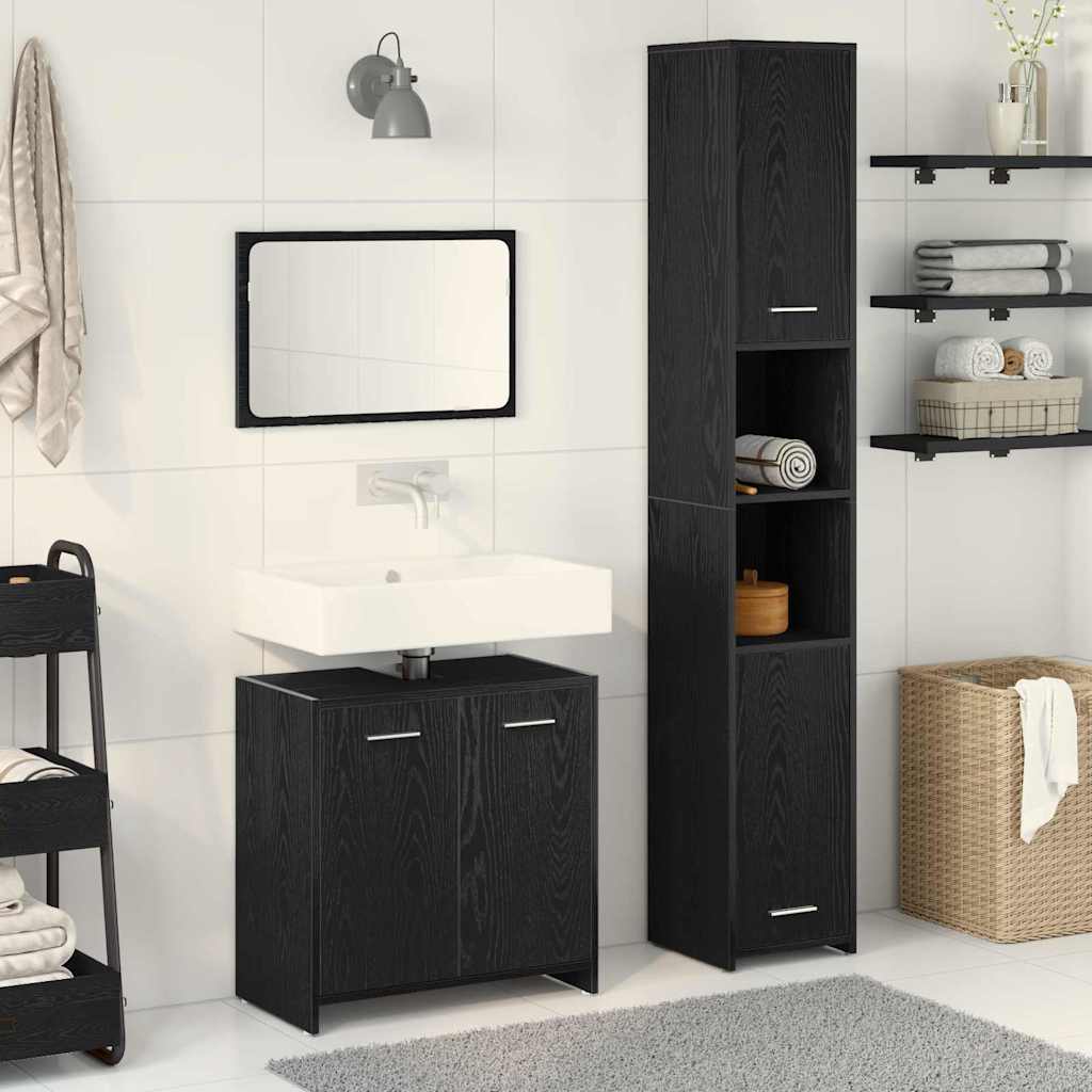 3 Piece Bathroom Furniture Set Engineered Wood