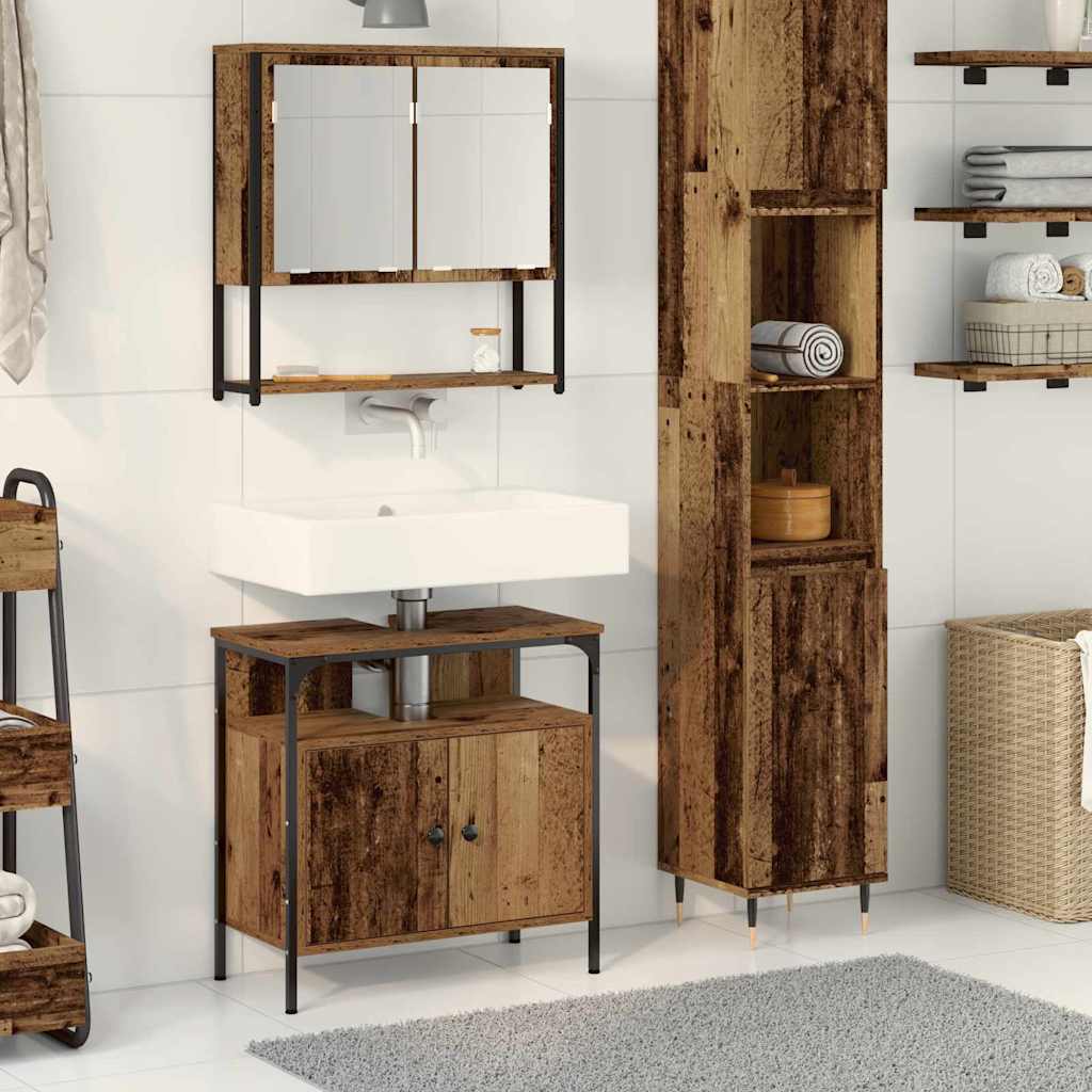 Bathroom Furniture Set With Storage 2 Pcs Brown 60 X 30 X 60 Cm