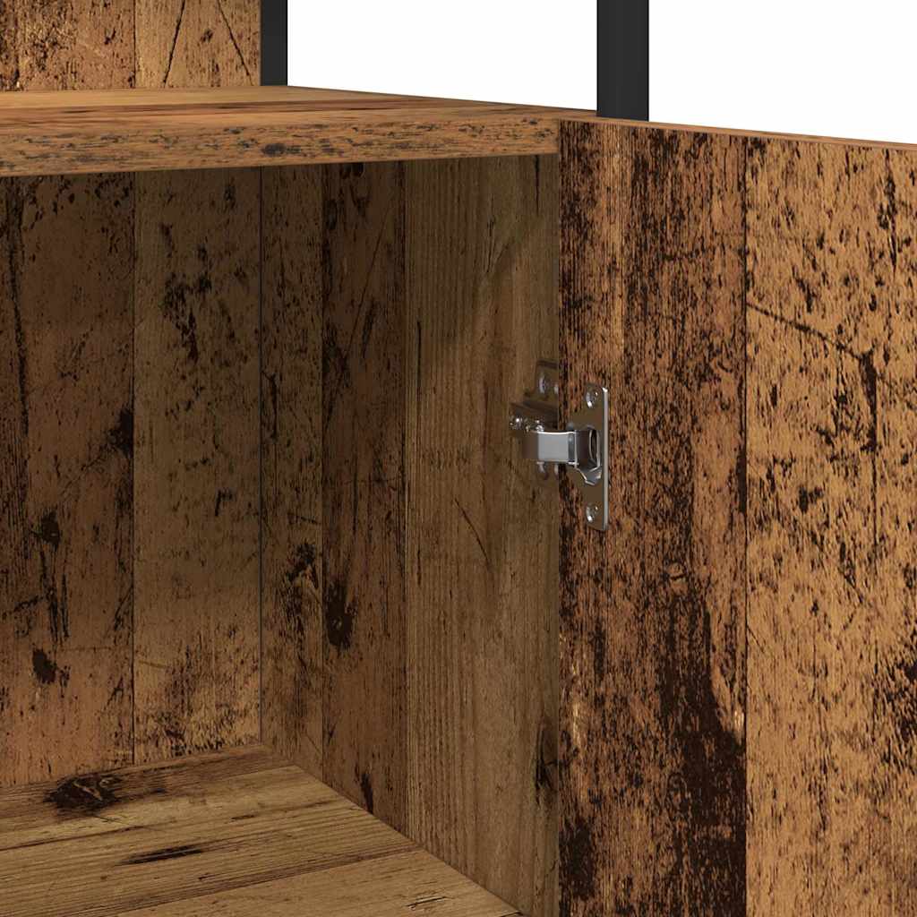 Bathroom Furniture Set With Door 3 Pcs Brown 33 X 33 X 185.5 Cm