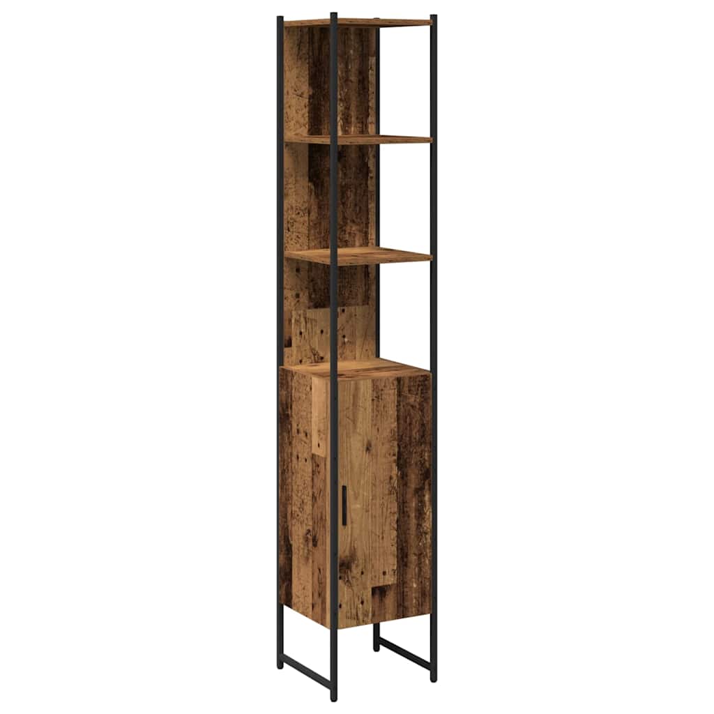 Bathroom Furniture Set With Door 3 Pcs Brown 33 X 33 X 185.5 Cm