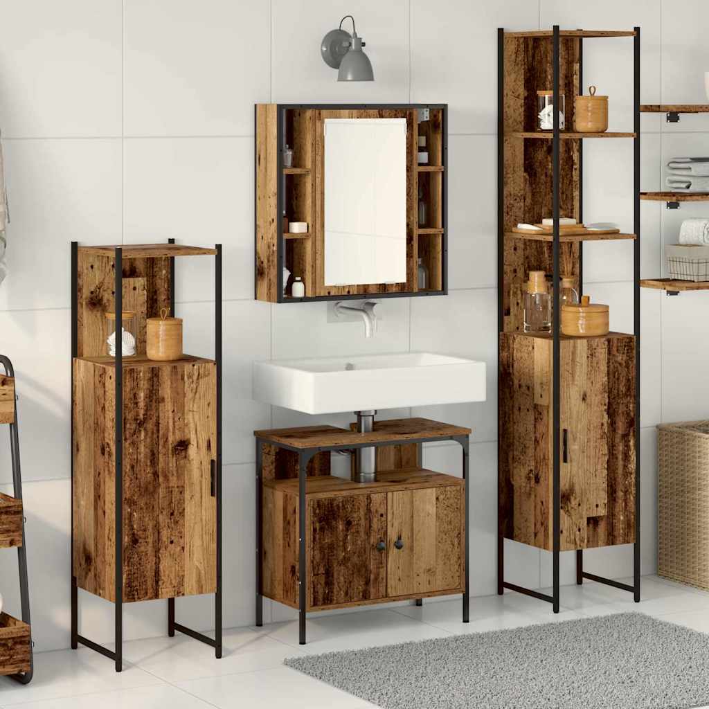 Bathroom Cabinet Set 4 Pcs 33 X 33 X 185.5 Cm