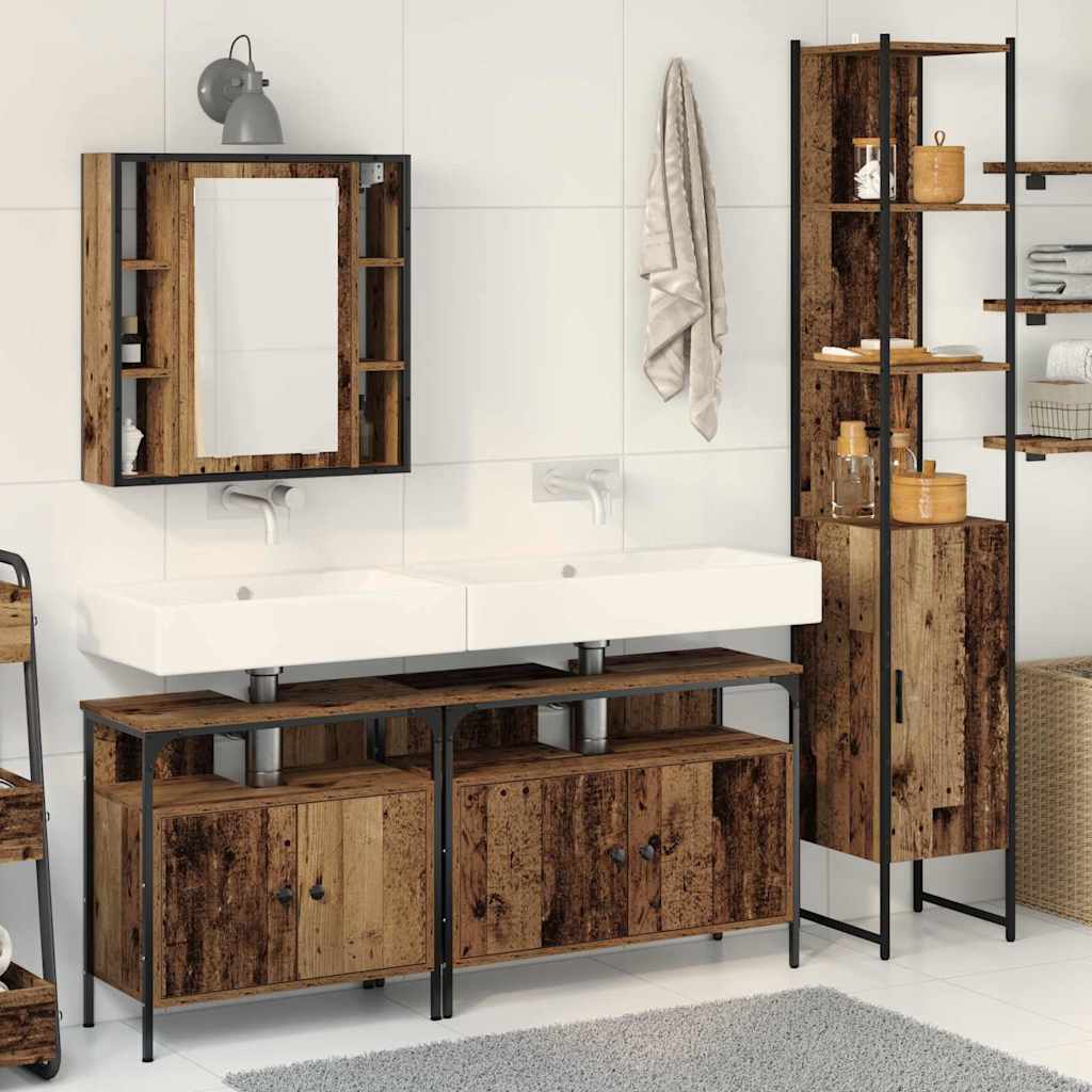 Bathroom Cabinet Set 4 Pcs 33 X 33 X 185.5 Cm