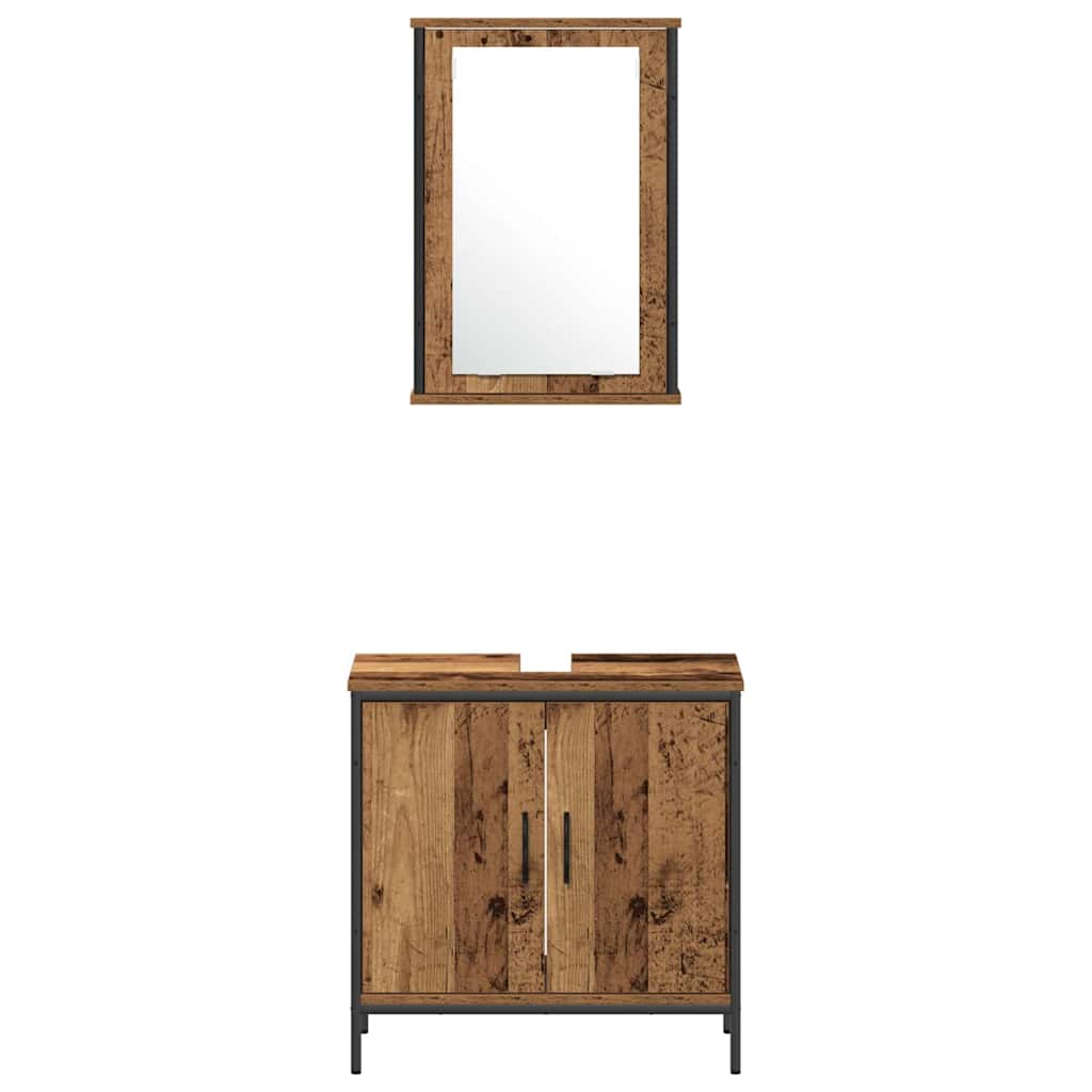 Bathroom Furniture Set With Door 4 Pcs Brown 33 X 33 X 185.5 Cm