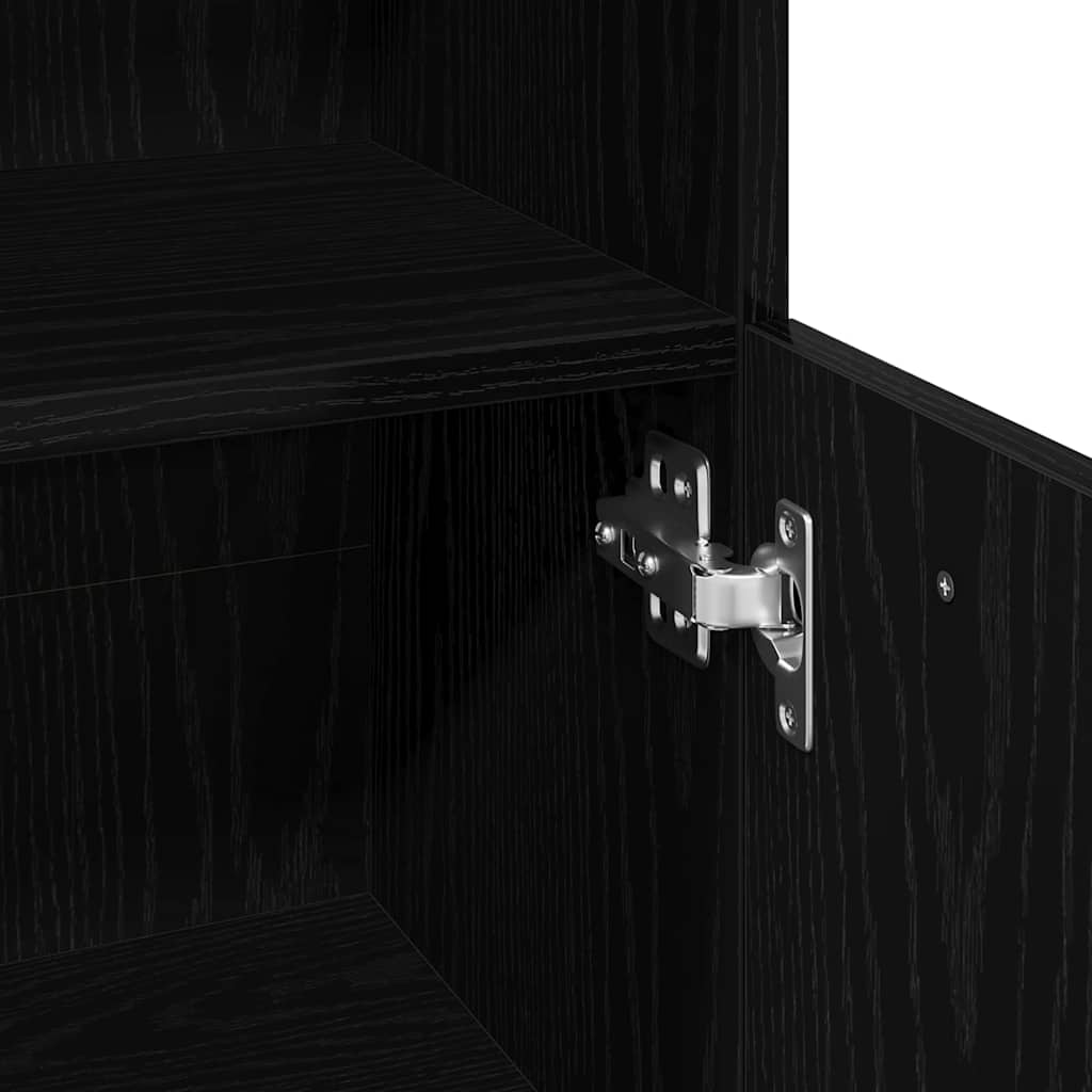 Bathroom Furniture Set With Shelf 3 Pcs Black 30 X 30 X 99.5 Cm