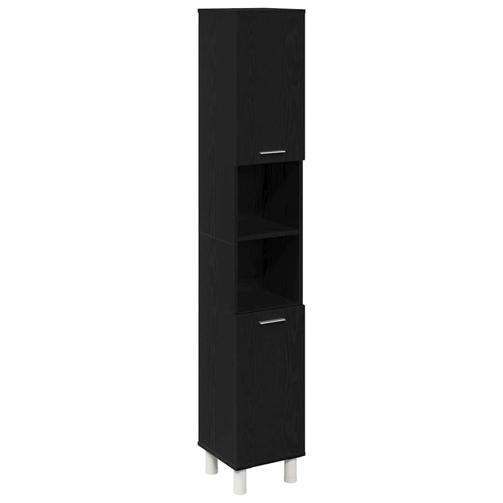 Bathroom Furniture Set With Door 3 Pcs Black 30 X 30 X 179.5 Cm