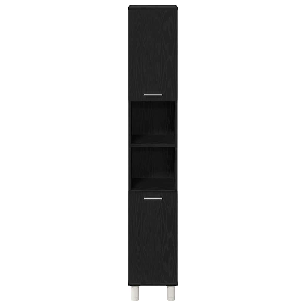 Bathroom Furniture Set With Door 3 Pcs Black 30 X 30 X 179.5 Cm