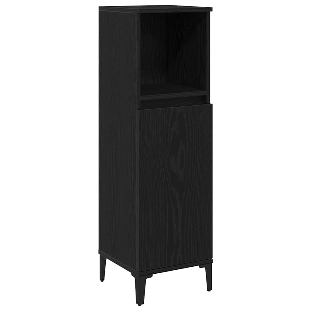 Bathroom Furniture Set With Drawer 3 Pcs Black 30 X 30 X 180 Cm