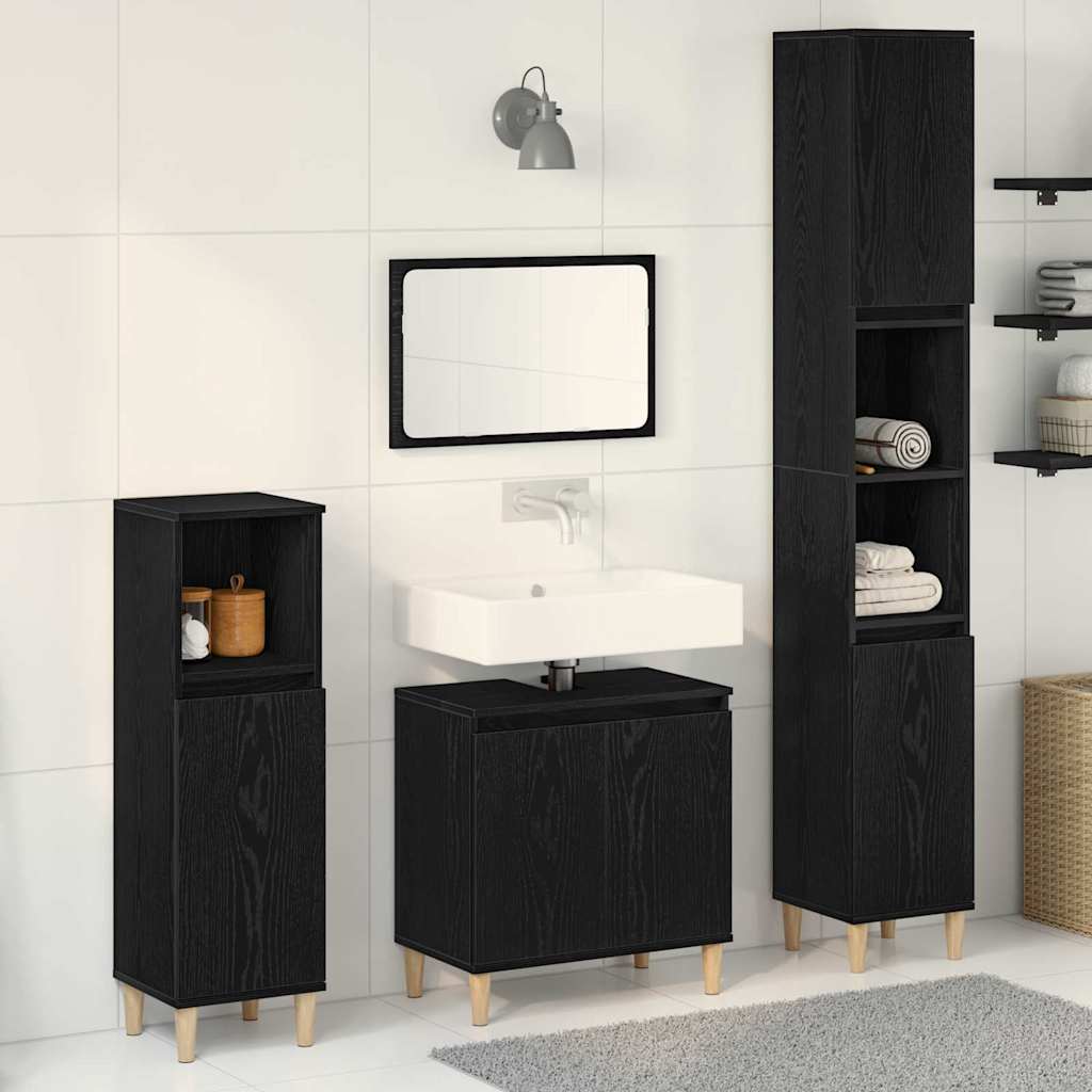 3 Piece Bathroom Furniture Set Engineered Wood