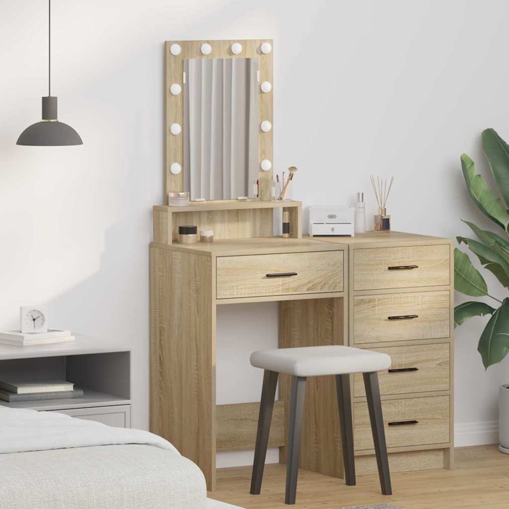 Dressing Table Brown Engineered Wood