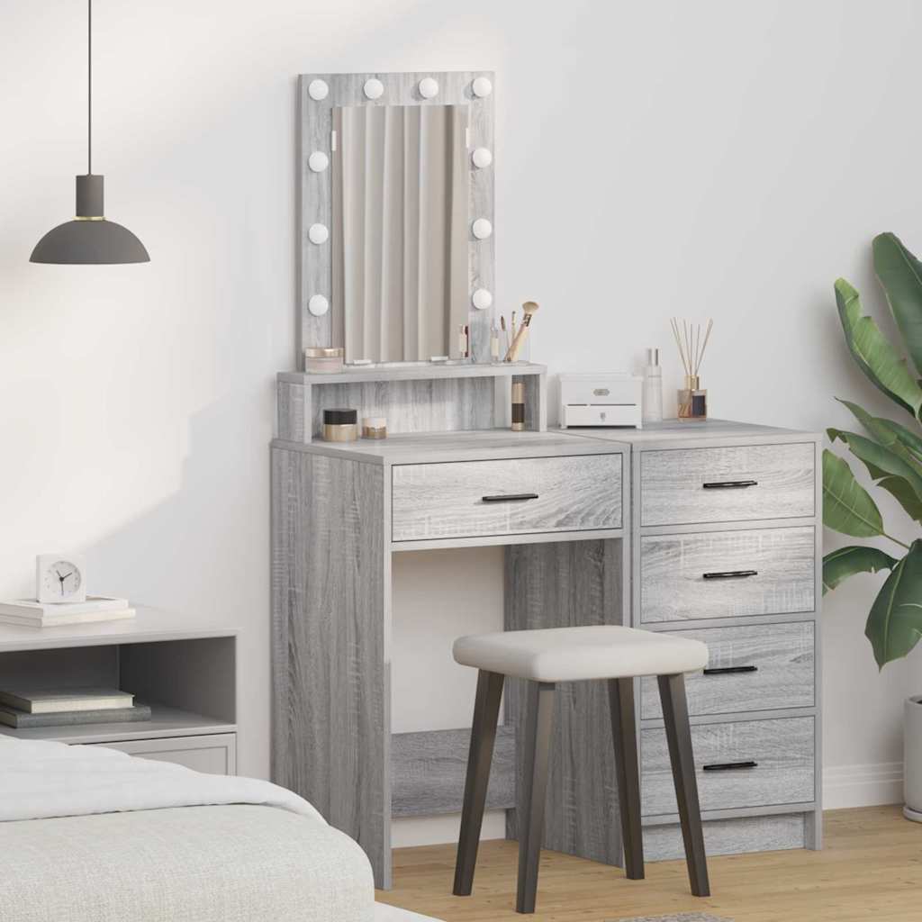 Dressing Table Brown Engineered Wood