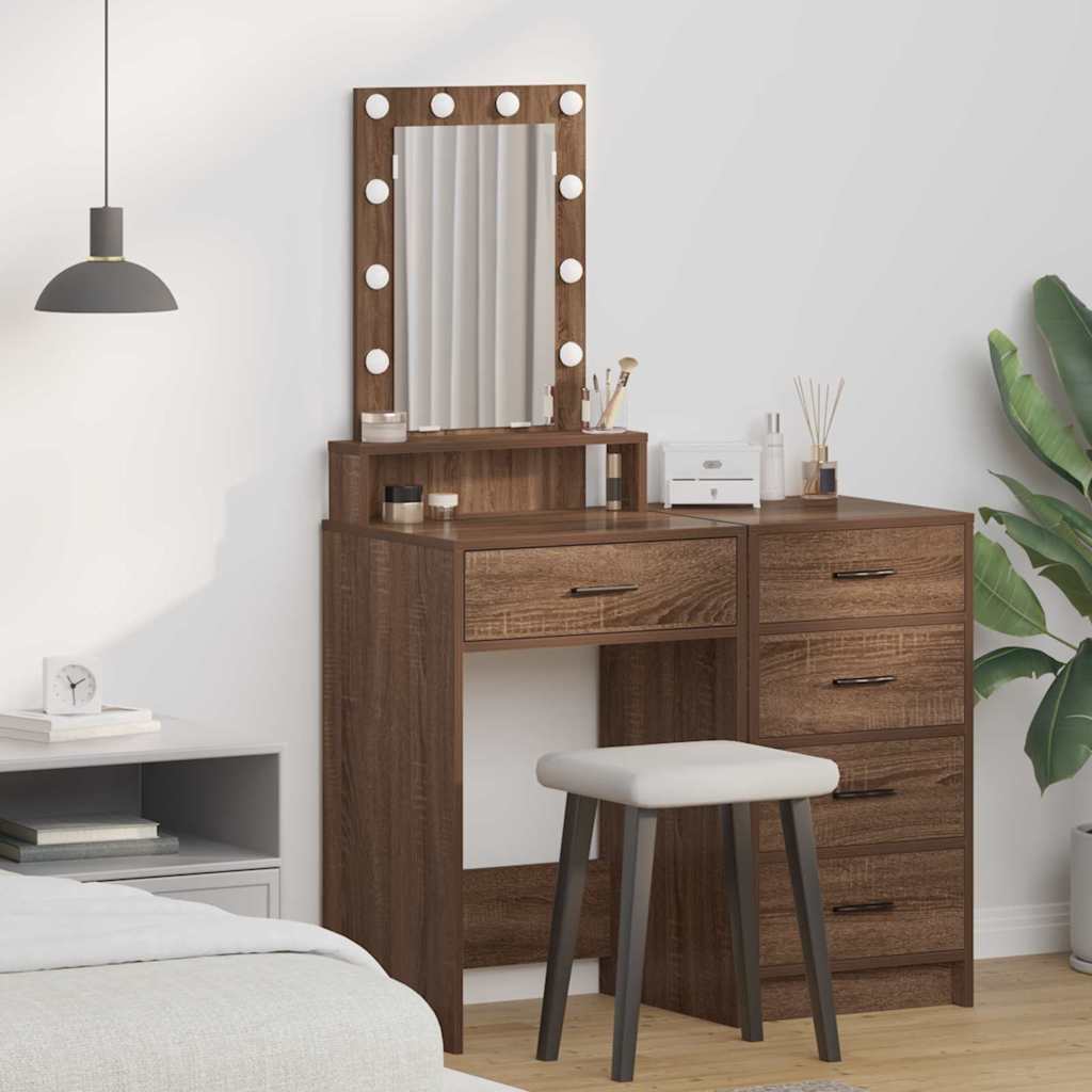 Dressing Table Brown Engineered Wood