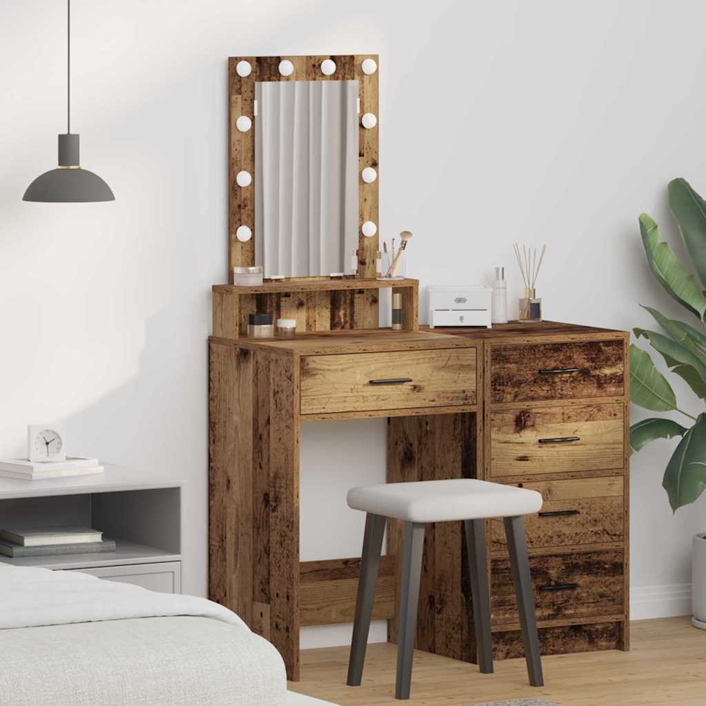 Dressing Table Brown Engineered Wood