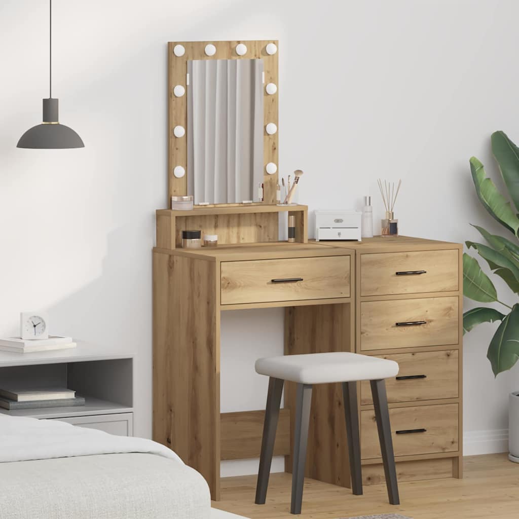 Dressing Table Brown Engineered Wood
