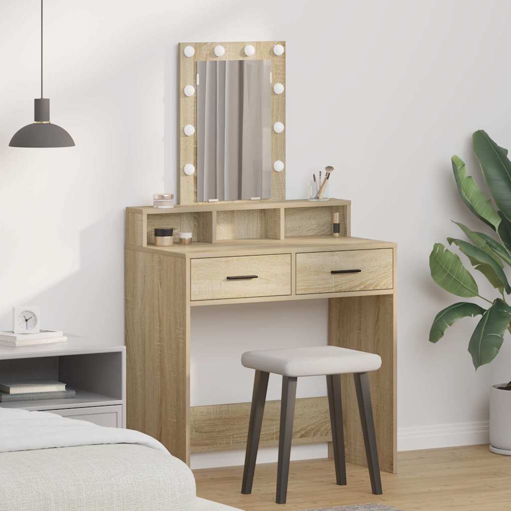 Dressing Table Brown Engineered Wood