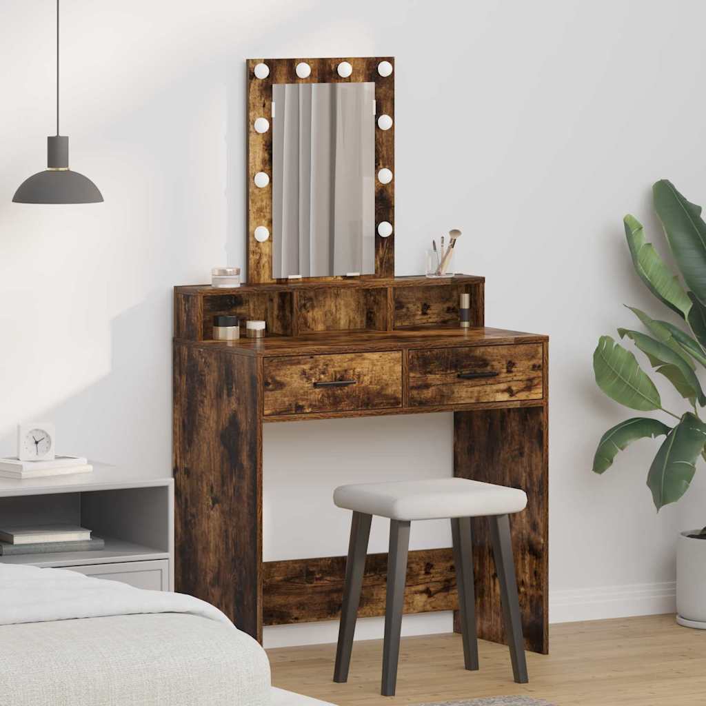 Dressing Table Brown Engineered Wood