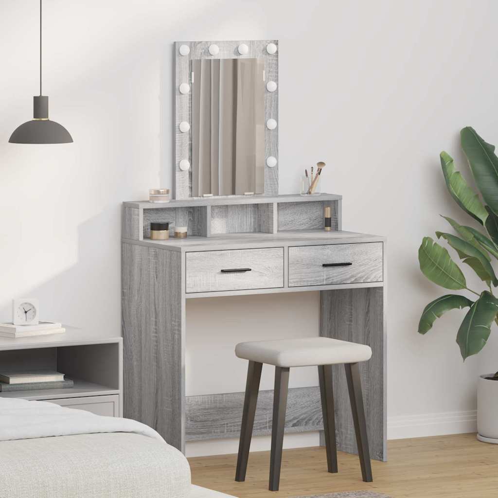 Dressing Table Brown Engineered Wood