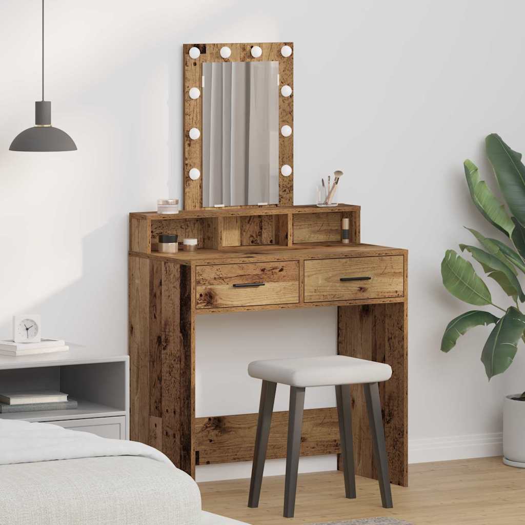 Dressing Table Brown Engineered Wood