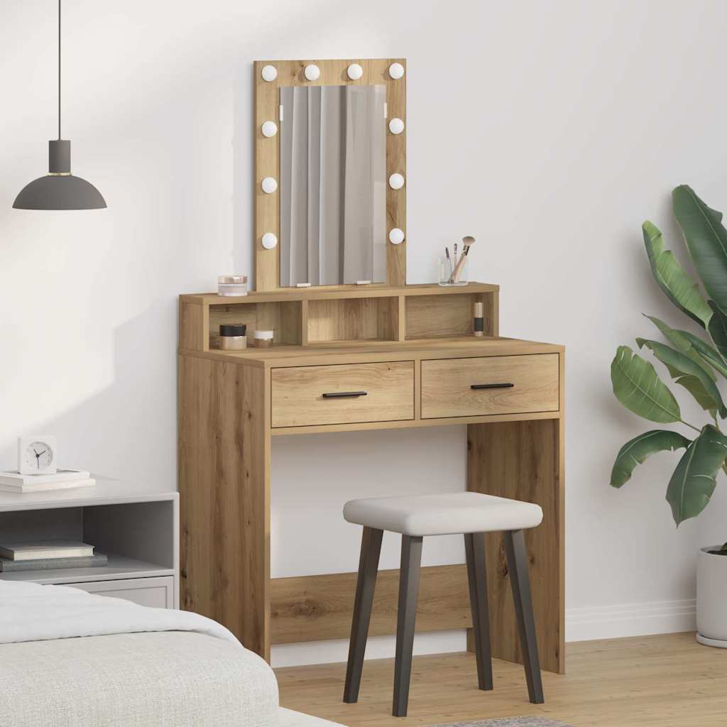 Dressing Table Brown Engineered Wood