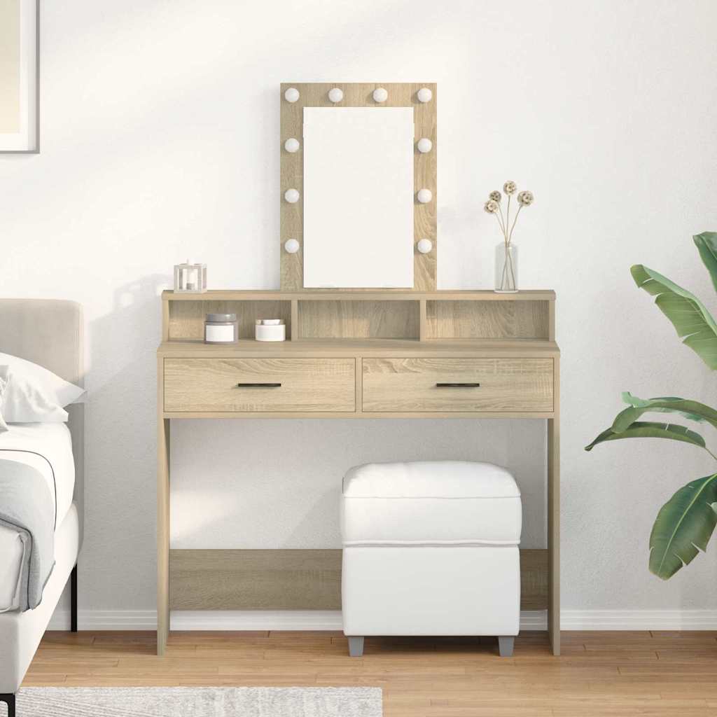 Dressing Table Brown Engineered Wood