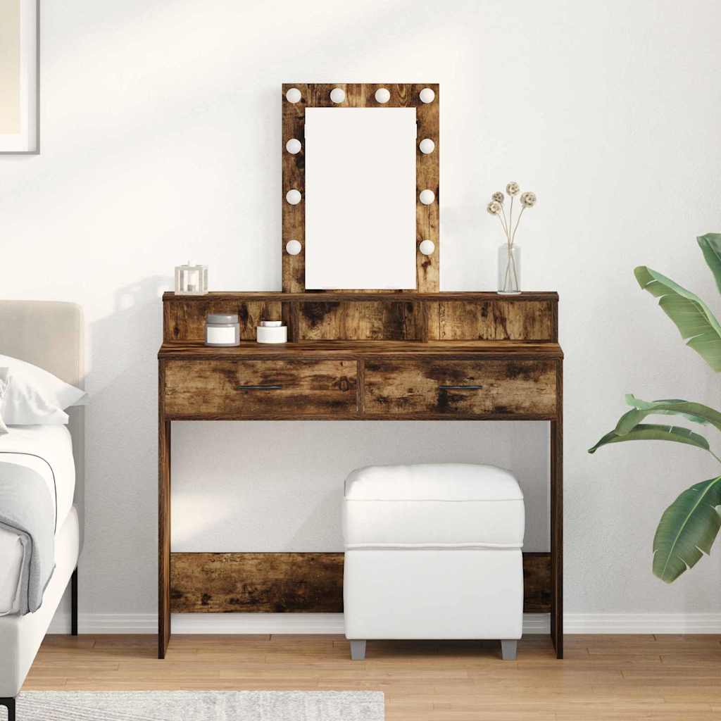 Dressing Table Brown Engineered Wood